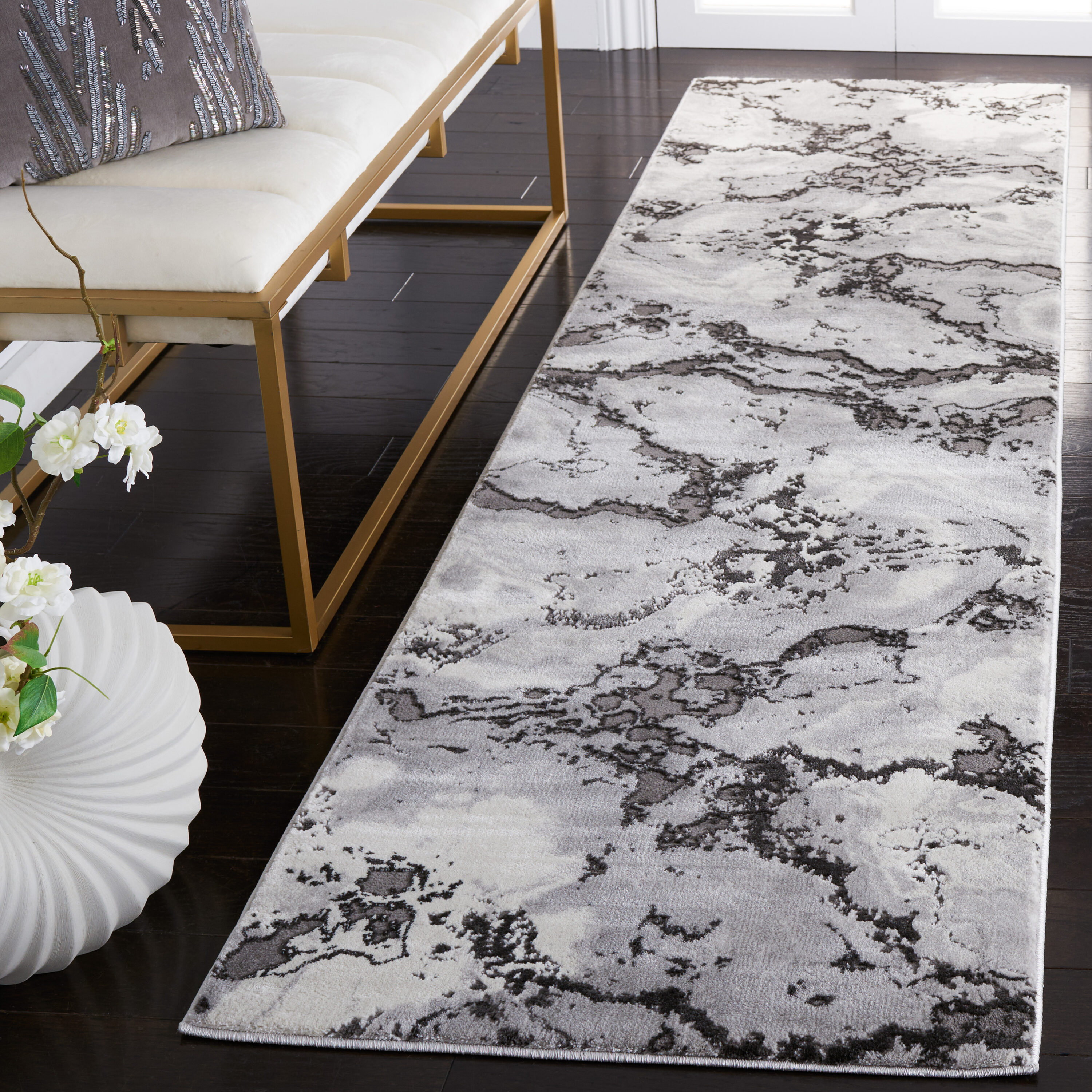 Craft 854F Grey/Dark Grey 2ft-3in x 8ft Runner Rug