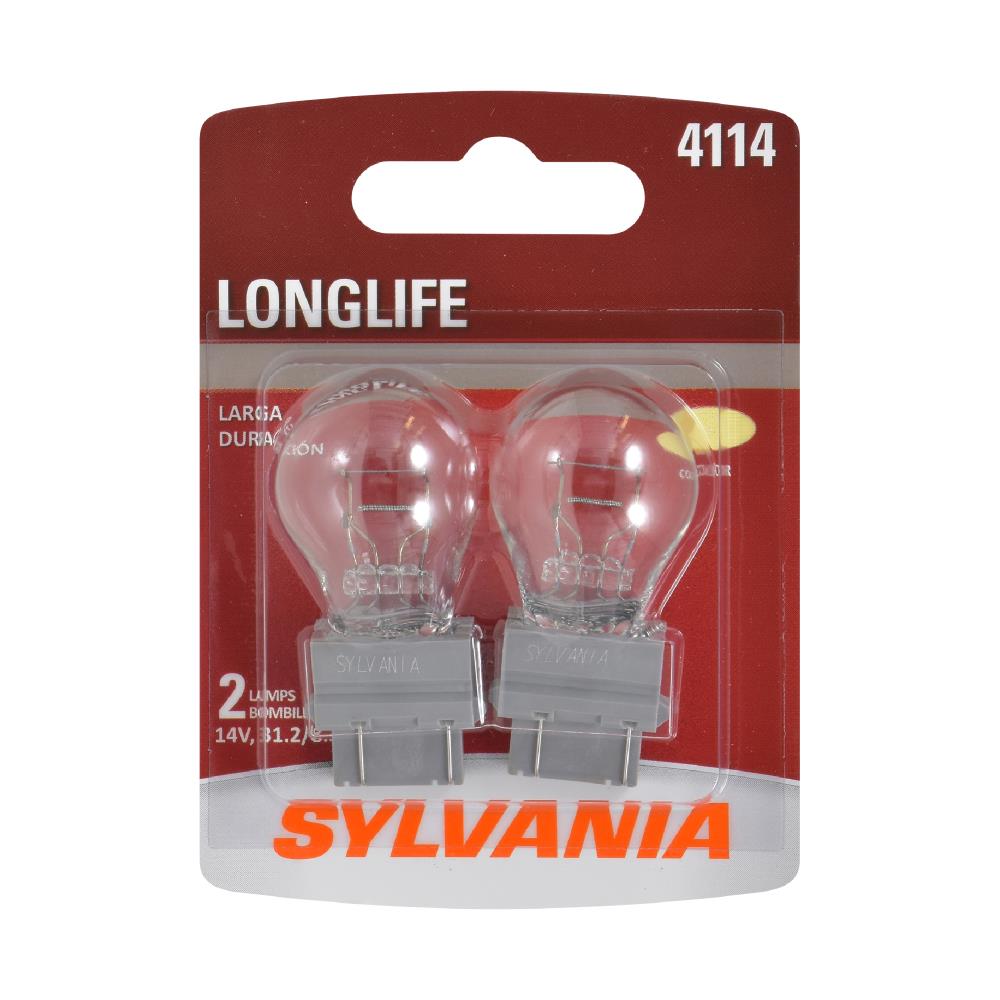 SYLVANIA 4114 LONGLIFE 4114 LongLife Incandescent Auxiliary Lighting Bulbs, White, 2 Pack
