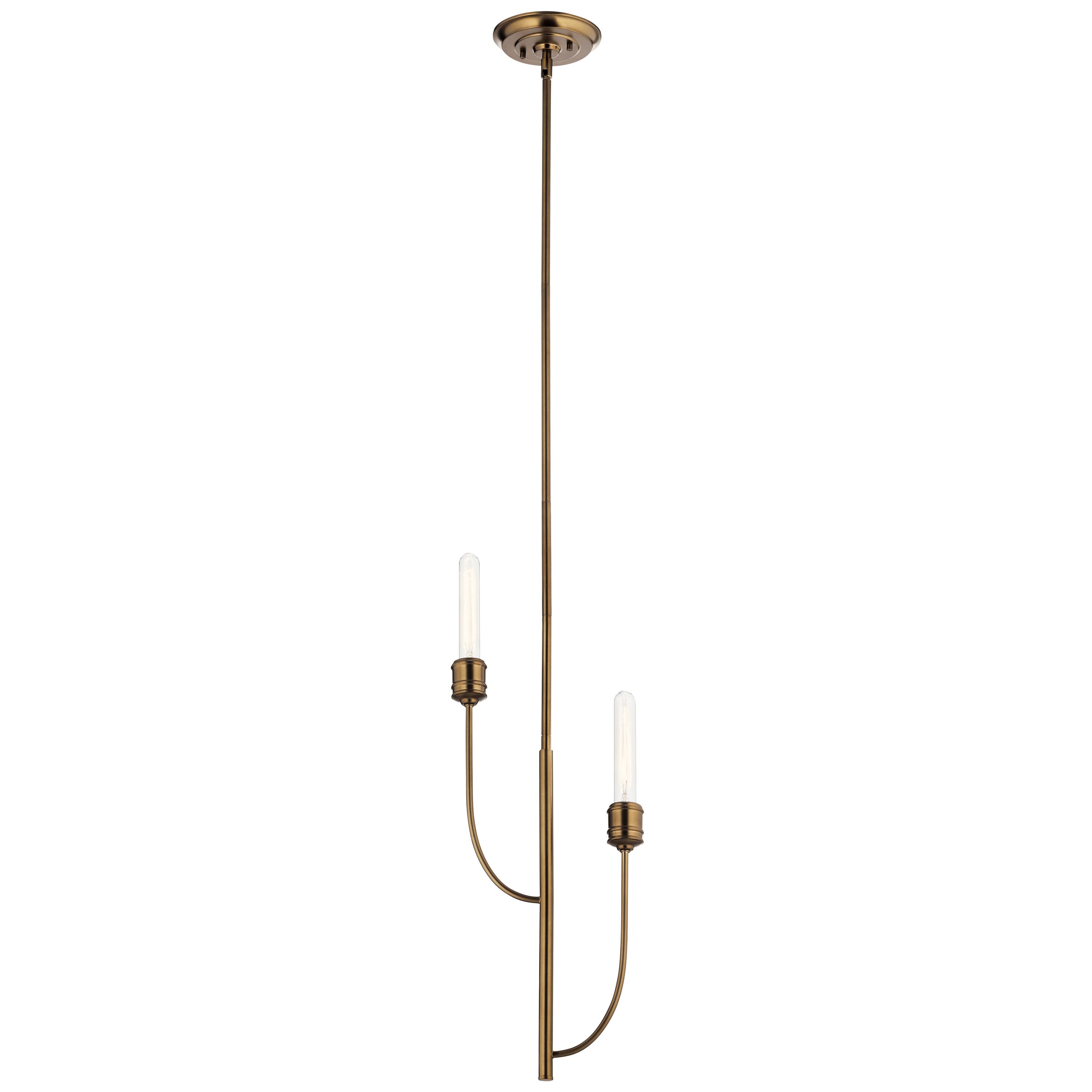 Kichler 52258SB Hatton 2 -Light Satin Bronze Transitional Tiered Medium Hanging Pendant light