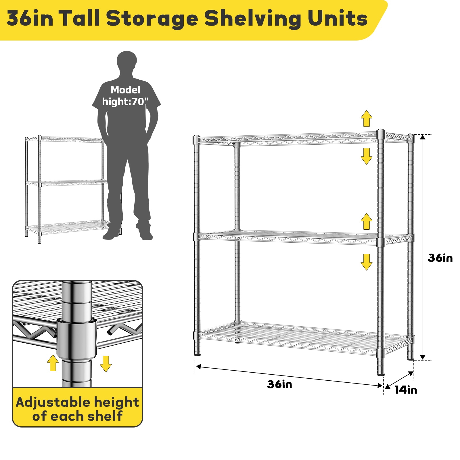 LOVMOR CHROME-36HAGW3C-PLR Free-Standing-Shelving - View #4