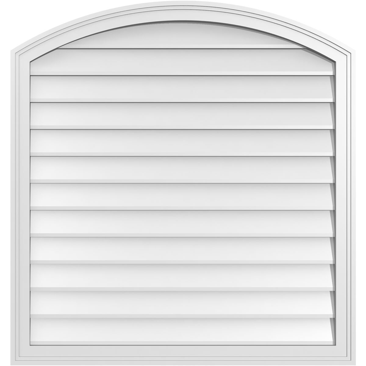 Ekena Millwork GVPAR36X3802SN 36-Inches x 38-Inches Off-white Round top PVC Gable Louver Vent