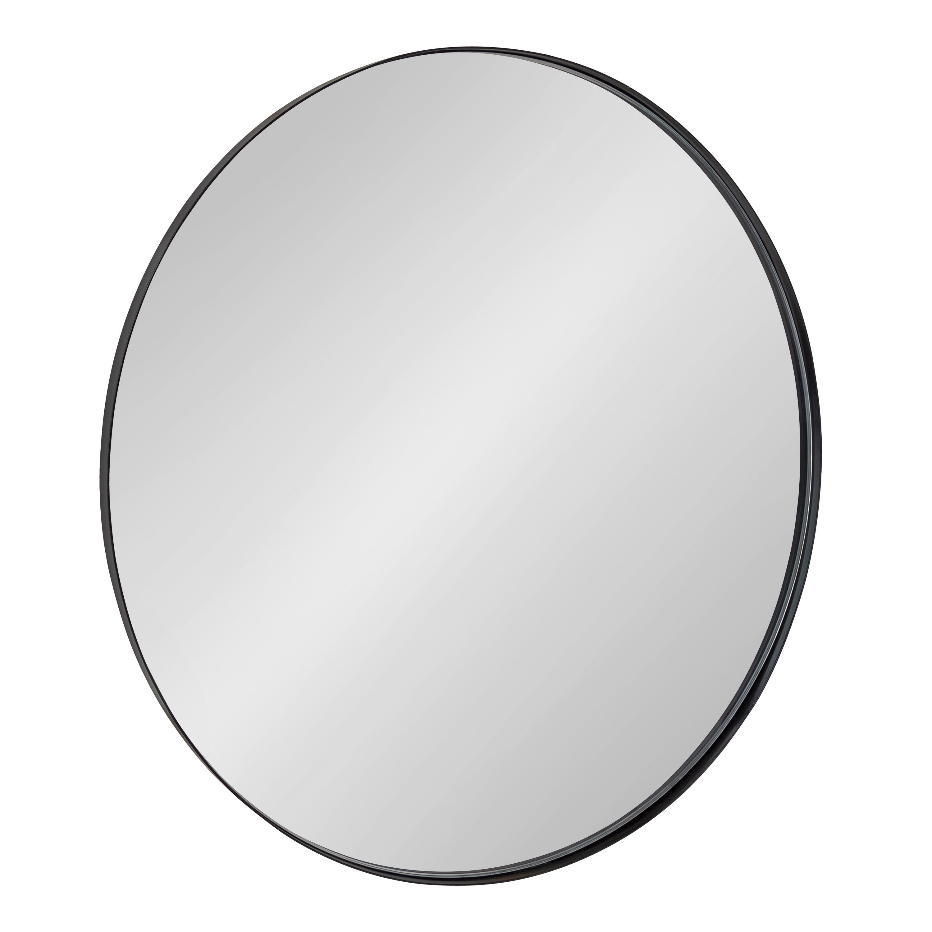 Kate and Laurel Rollo 27.5-in W x 1-in H Round Black Framed Wall Mirror in  the Mirrors department at