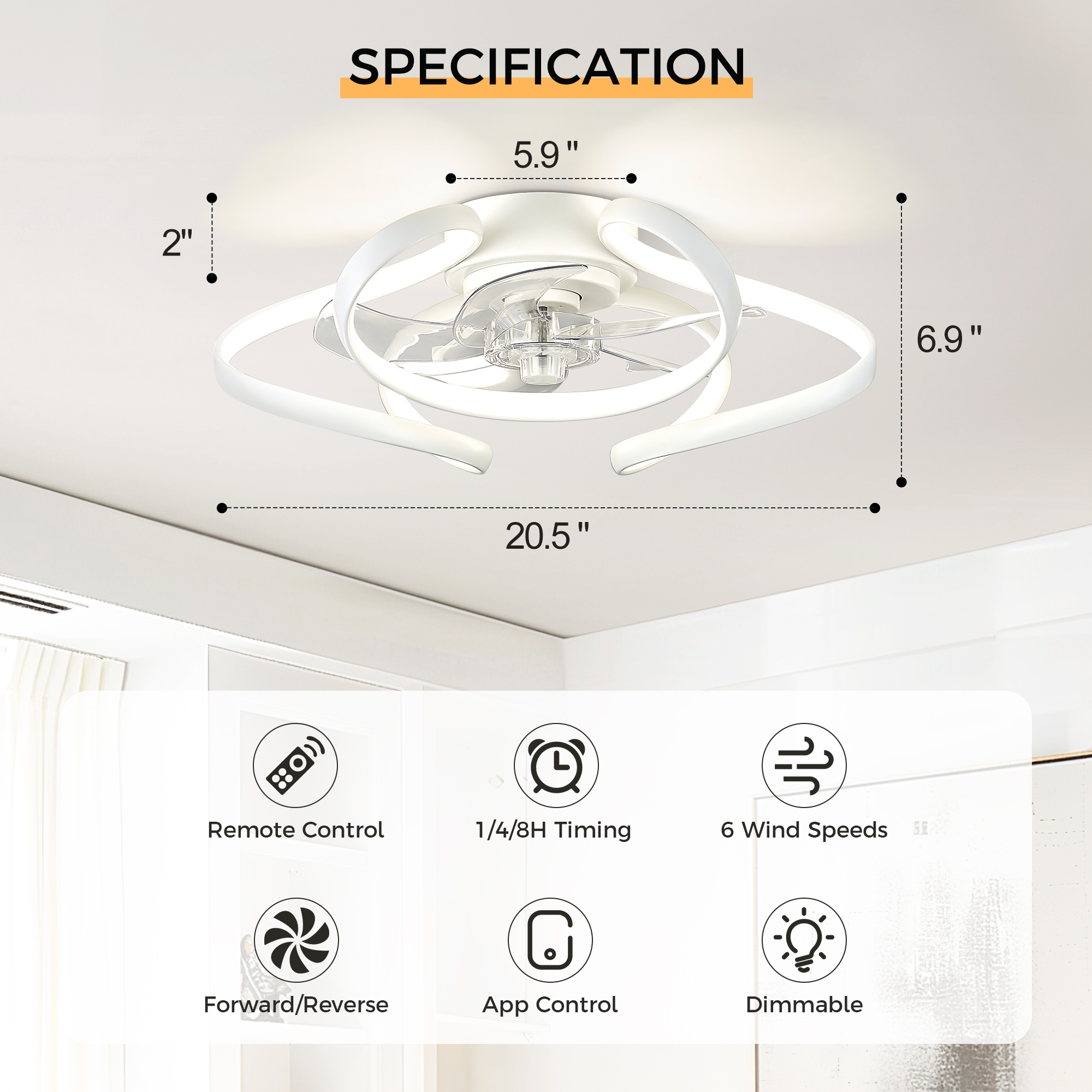 LTMATE LT-DCF209-WH20 Ceiling-Fans - View #2