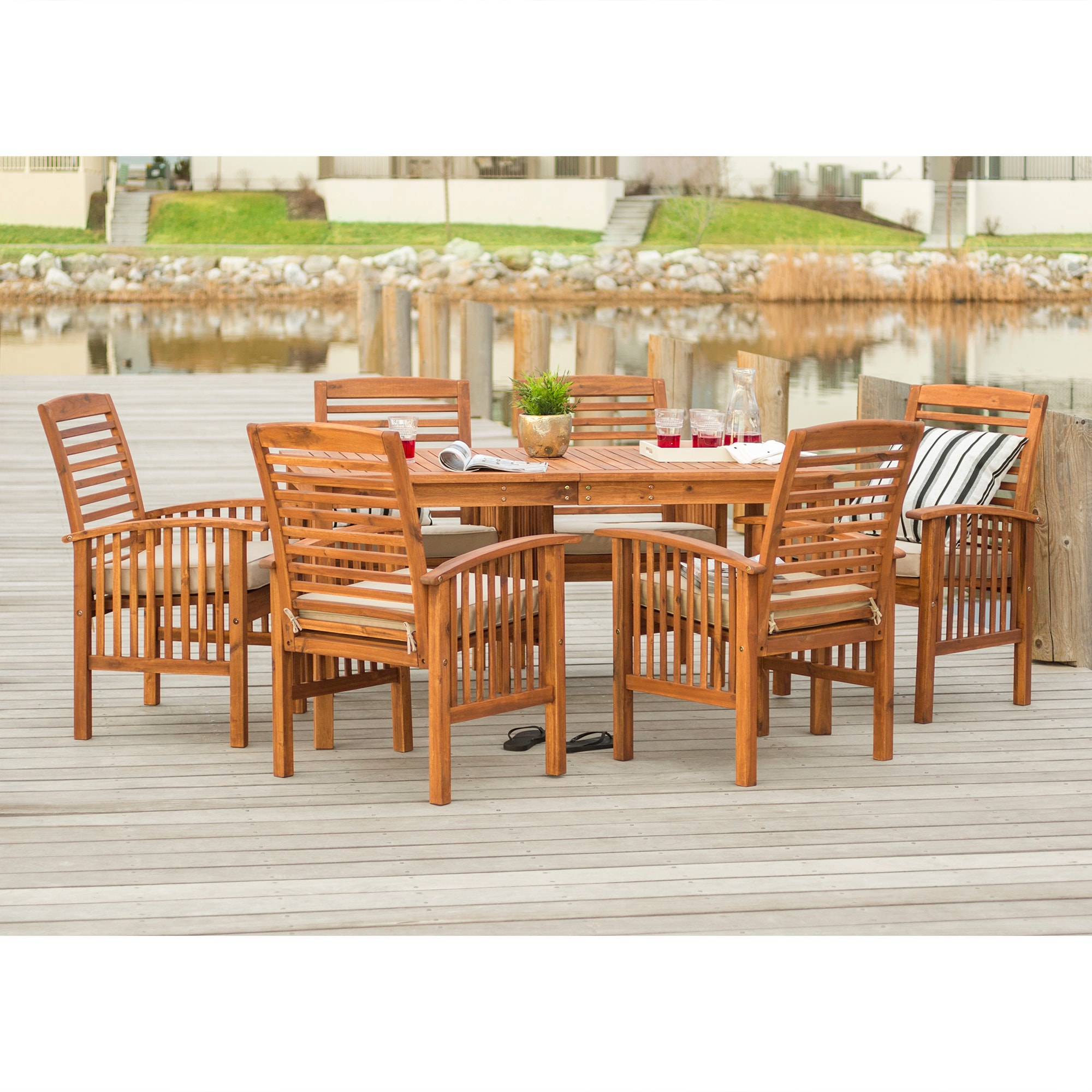 Walker Edison LWW7SDTBR Patio-Dining-Sets - View #2