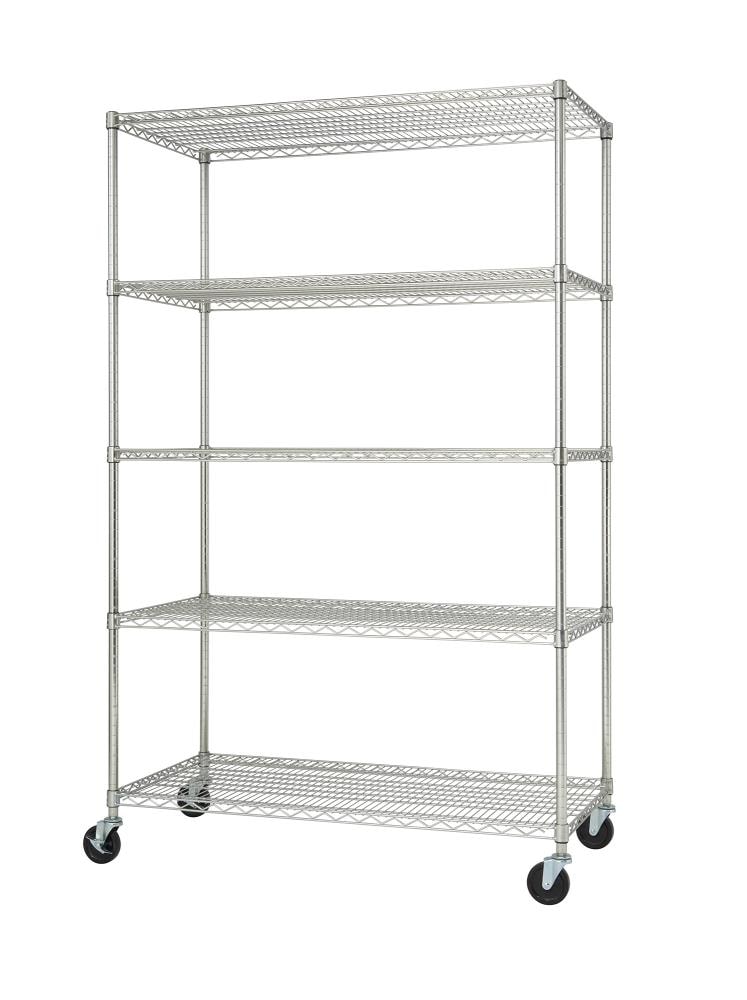 TRINITY Steel Heavy Duty 5-Tier Utility Shelving Unit (48-in W x 24-in ...