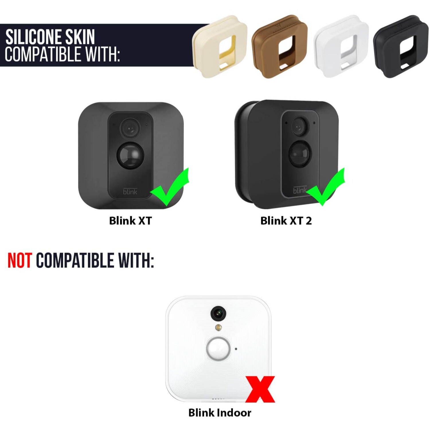3 Pack] Silicone Case Cover Waterproof Skin for Blink XT2 / XT Security  Camera