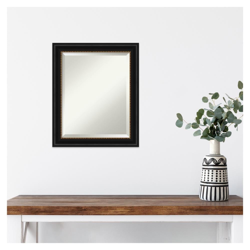 24" x 20" Black and Gold Rectangular Bathroom Mirror