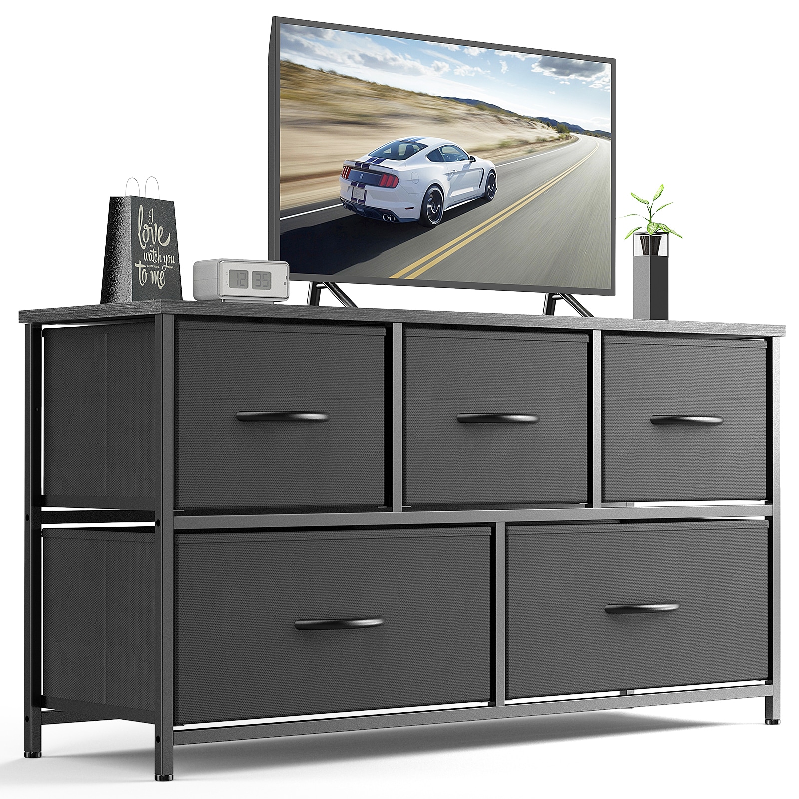 Flynama L-1134592 Black 5 -Drawer Combo dresser