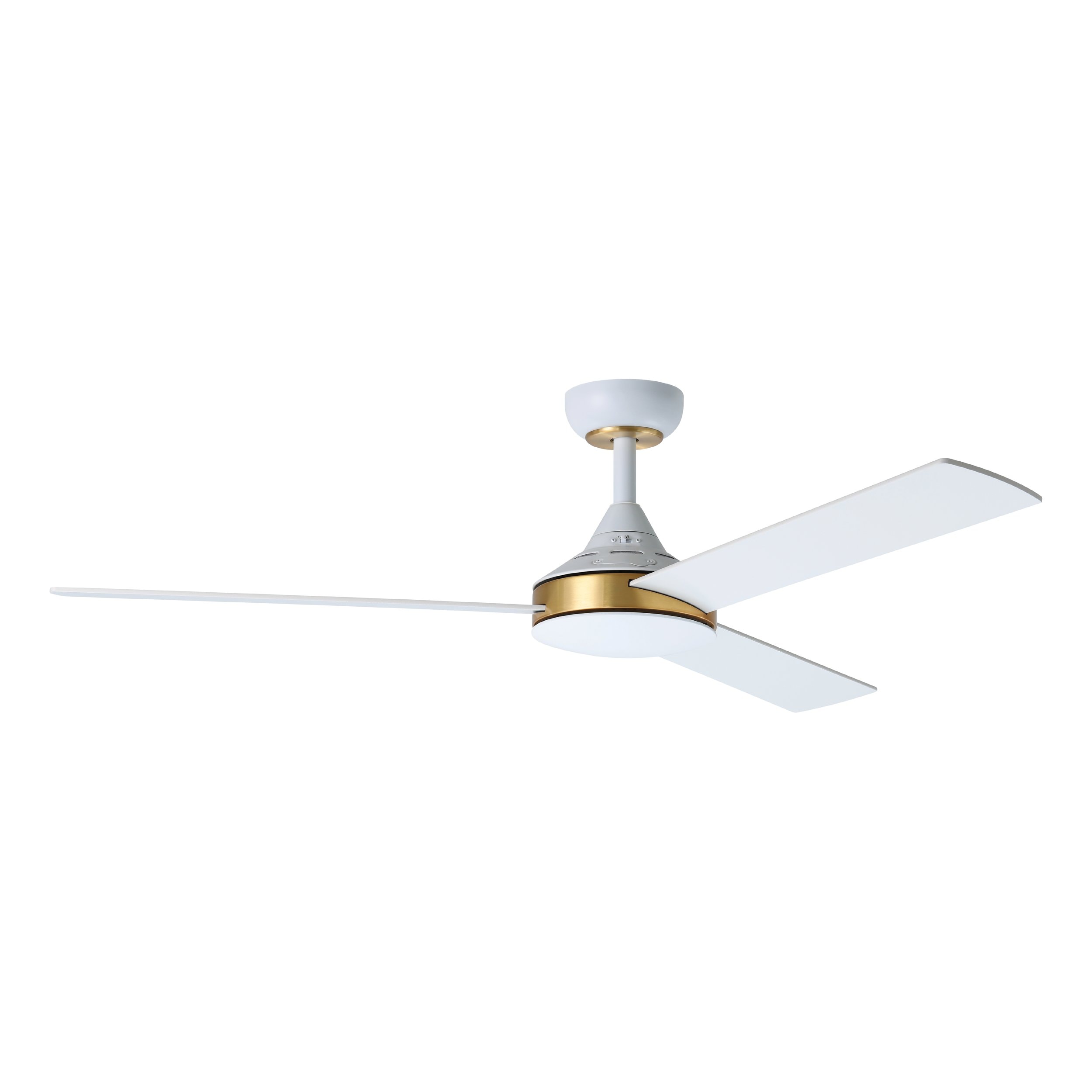 EGLO 235001-5218A Pierport 52-in White with White Blades Ceiling Fan Without Light - Remote Included ( 3 -Blade )