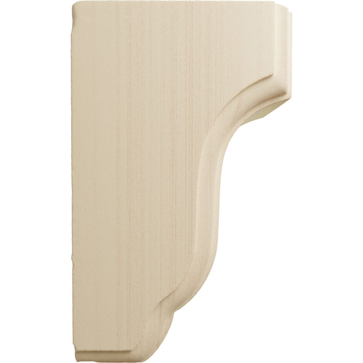 Unfinished Rubberwood Traditional Mission Corbel 4.5"