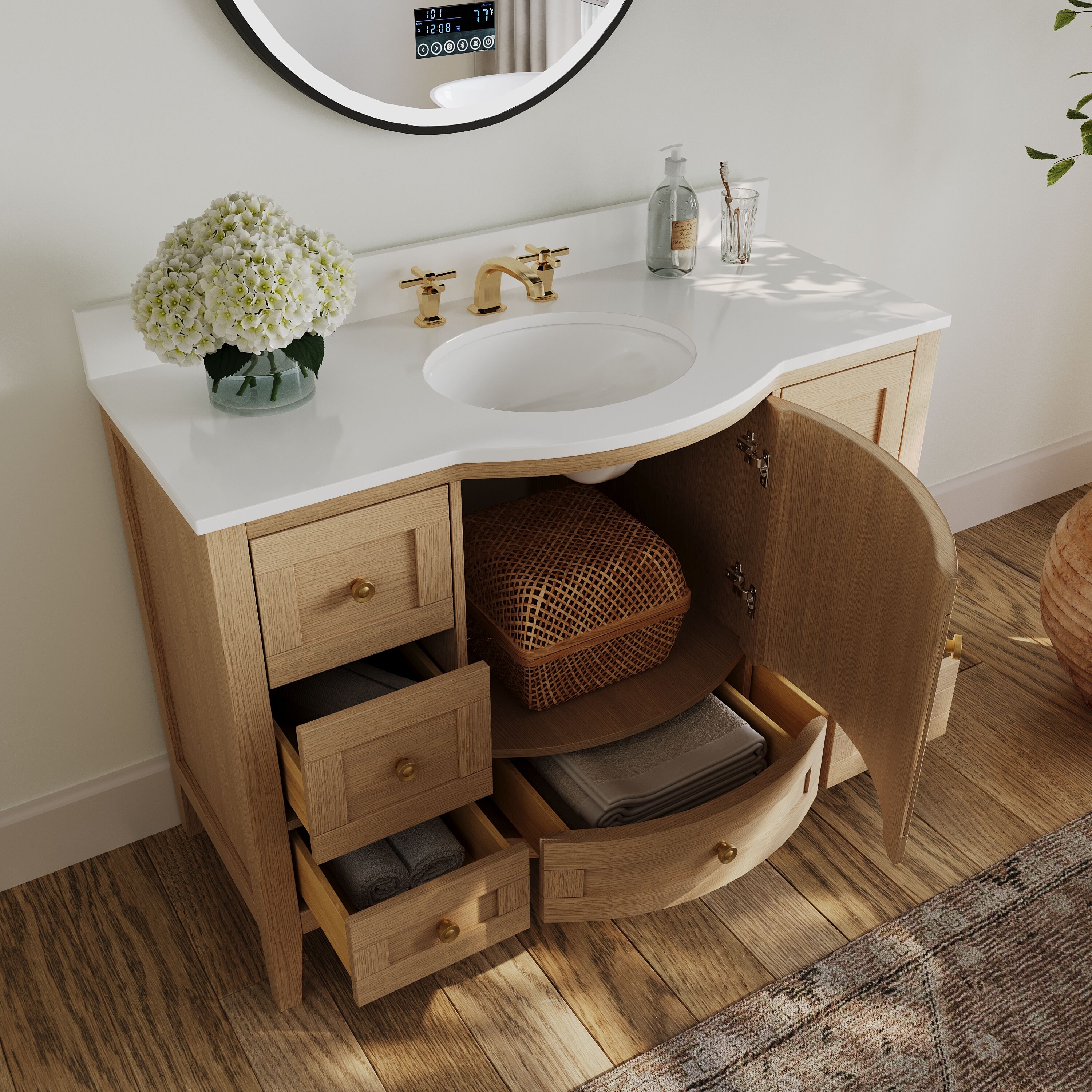Ancerre Designs VTSLAUREN48OAKWQZ Bath-Vanity-Combo - View #5