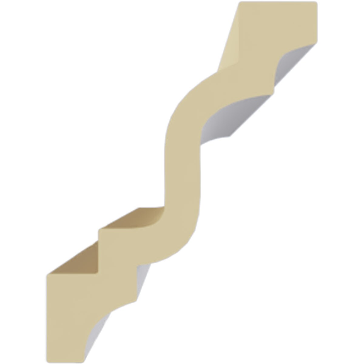 94.5" White Polyurethane Traditional Crown Moulding