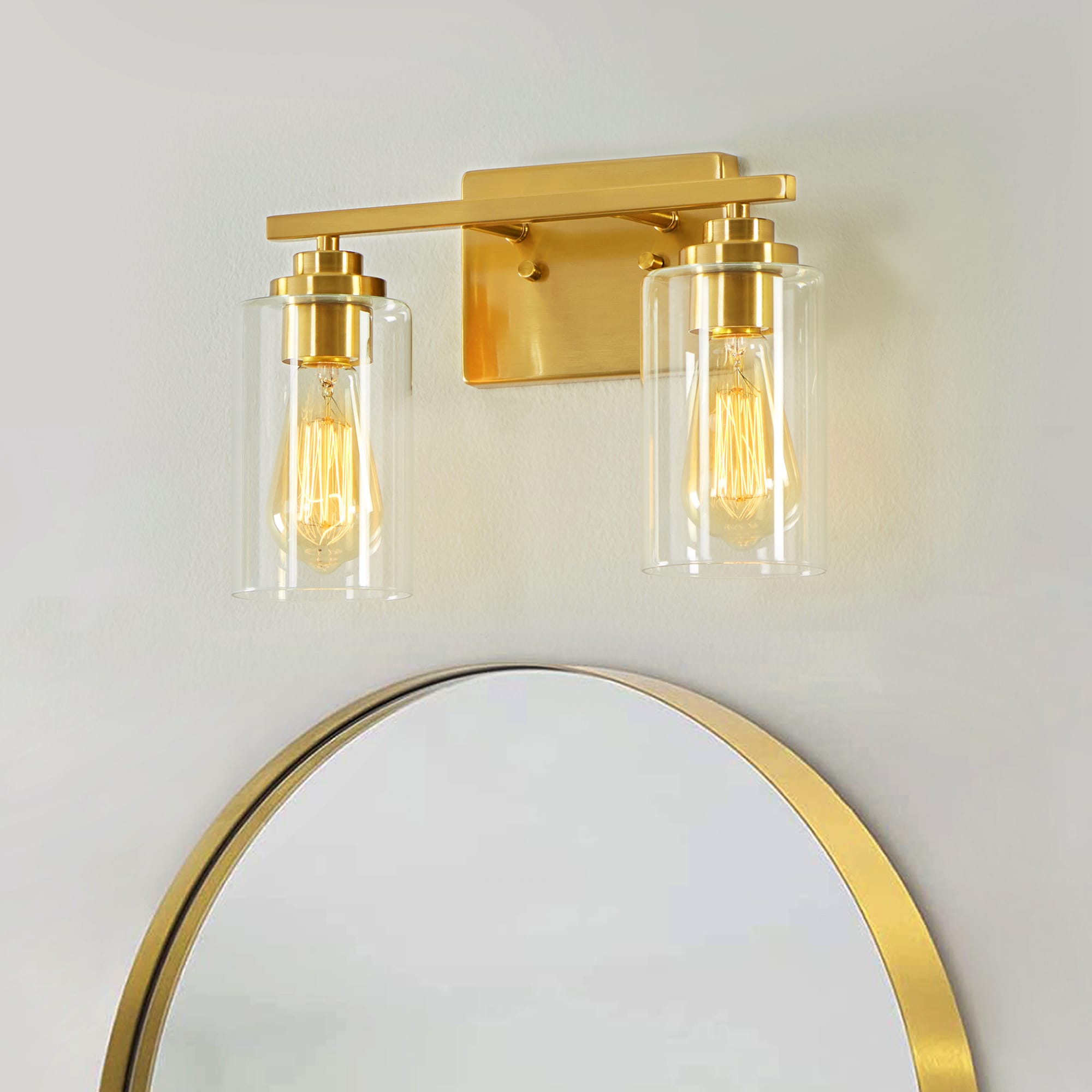 KAWOTI 21282 Nolan 13-in 2 -Light Gloss Gold Modern/contemporary Vanity light