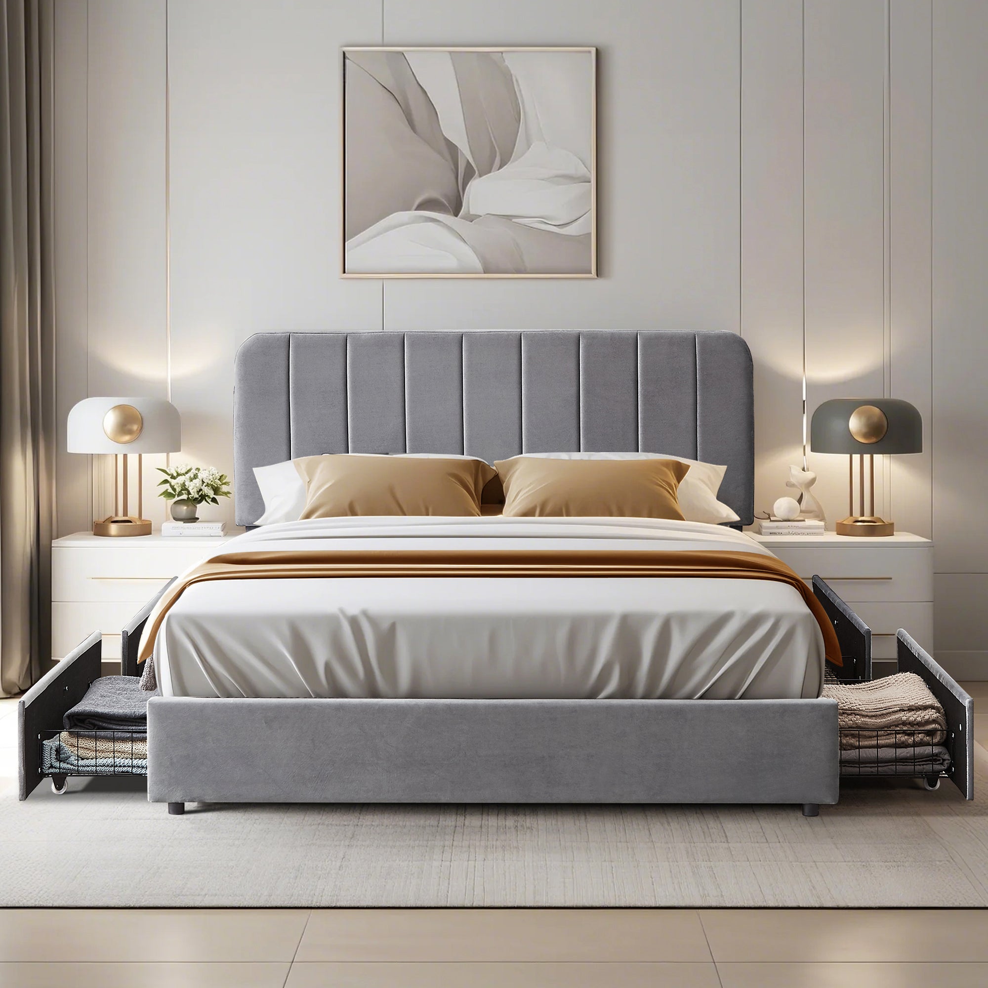 Vecelo LOE-CY-QB01-UP-DGRY beds - View #2