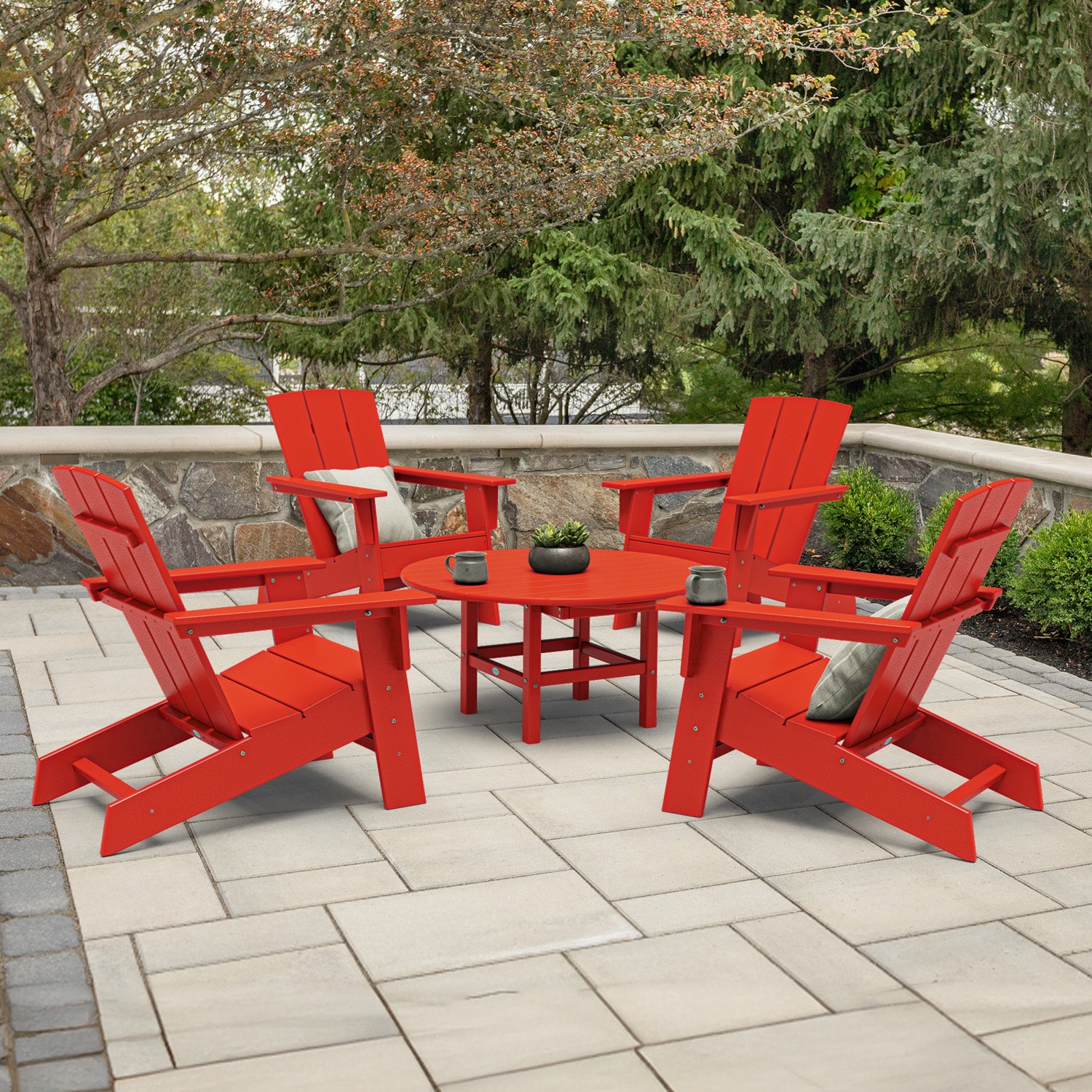 allen + roth by POLYWOOD PWS779-1-SR Oakport 5 -Piece Patio Conversation Set