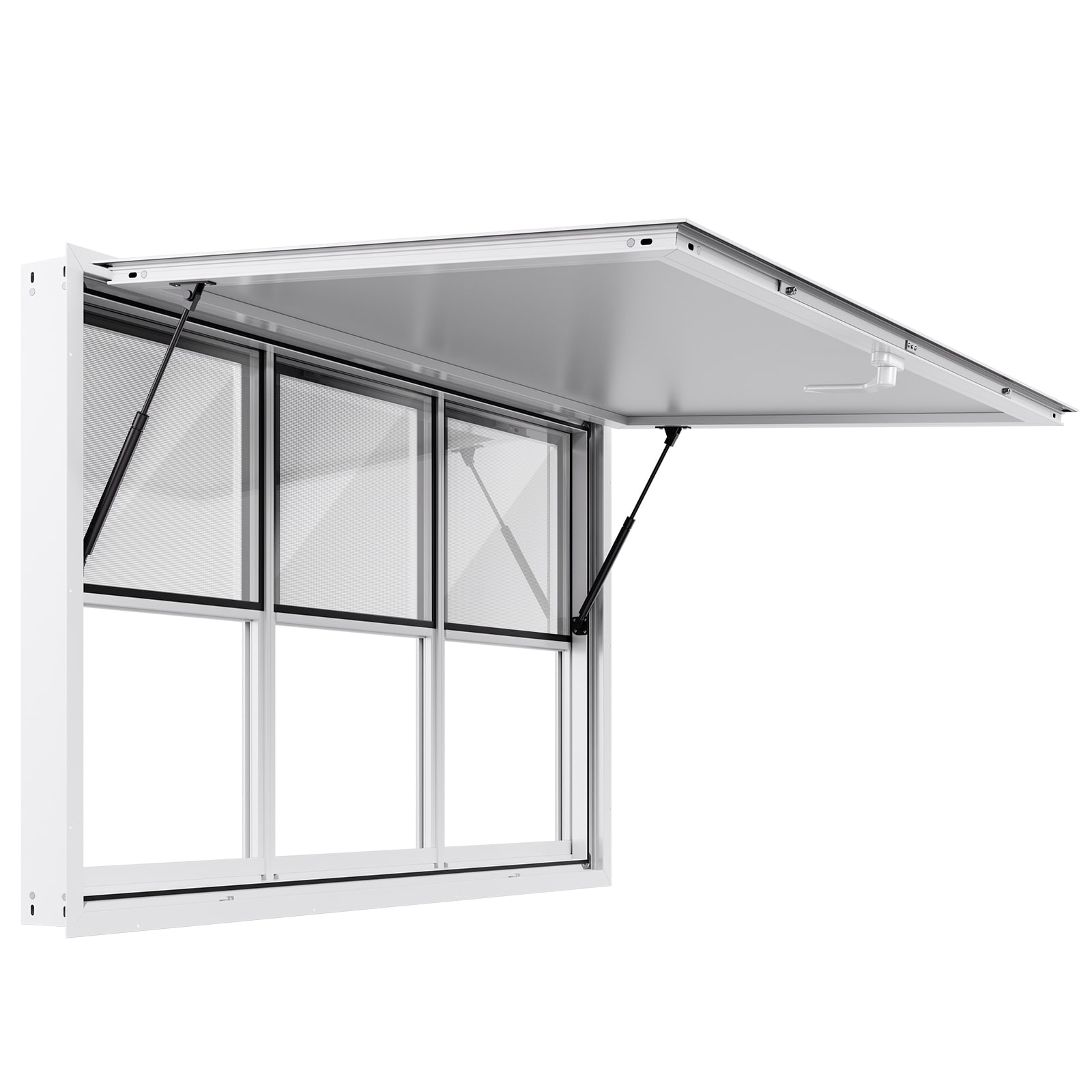 VEVOR Concession Window 60x36 in Aluminum Alloy Service Window for Food Truck Up to 85 Degrees Stand Serving Window with 6 Sliding Windows Awning Door and Drag Hook for Concession Trailers #SCSXXCFWCK6011576V0