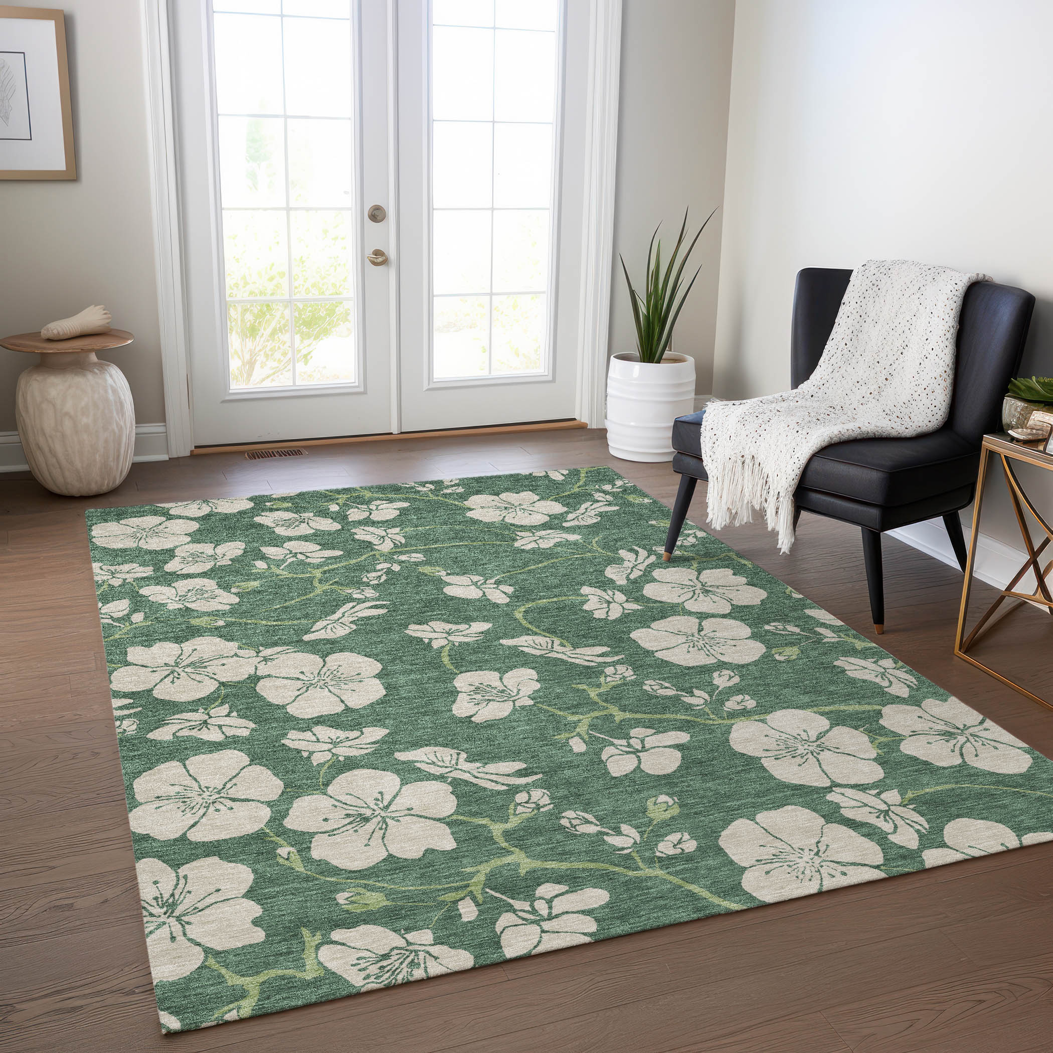 Addison Rugs ACN1034SA3X5 Chantille ACN1034SA 3 x 5 (ft) Polyester Sage Rectangular Indoor/Outdoor Geometric Machine washable Area rug