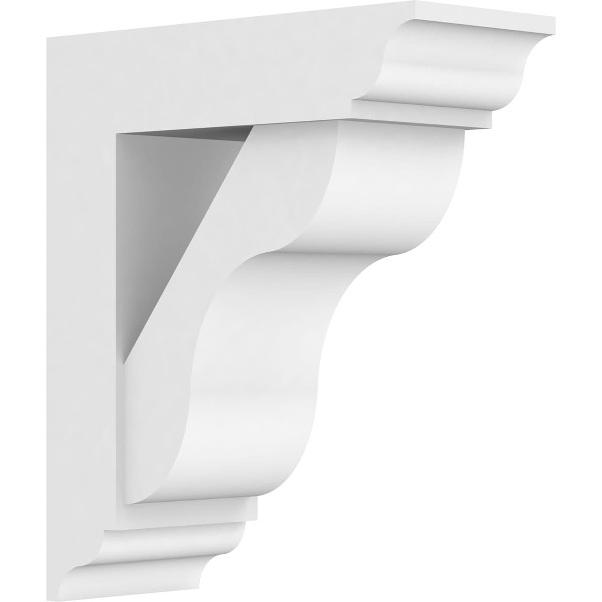 Ekena Millwork BKTP05X12X14CAR01 Standard Carmel 5-in x 12-in x 14-in White PVC Standard bracket