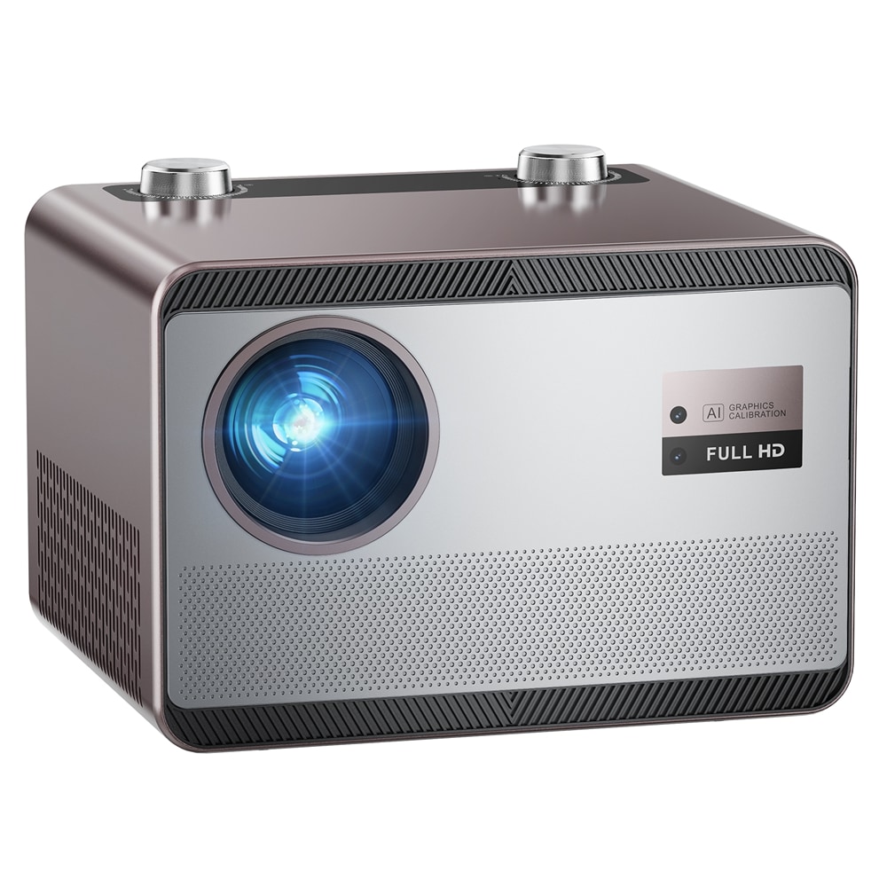 HAPPRUN Projector 4K Decoding Resolution with WiFi and Bluetooth AI Auto Focus Built in Apps Outdoor Movie Projector