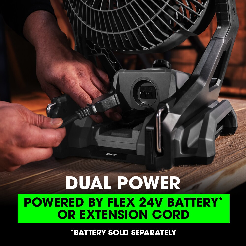 FLEX 8.5-in 24-Volt 10-Speed High Velocity Indoor or Outdoor Gray Industrial Fan (Battery and Charger Not Included)