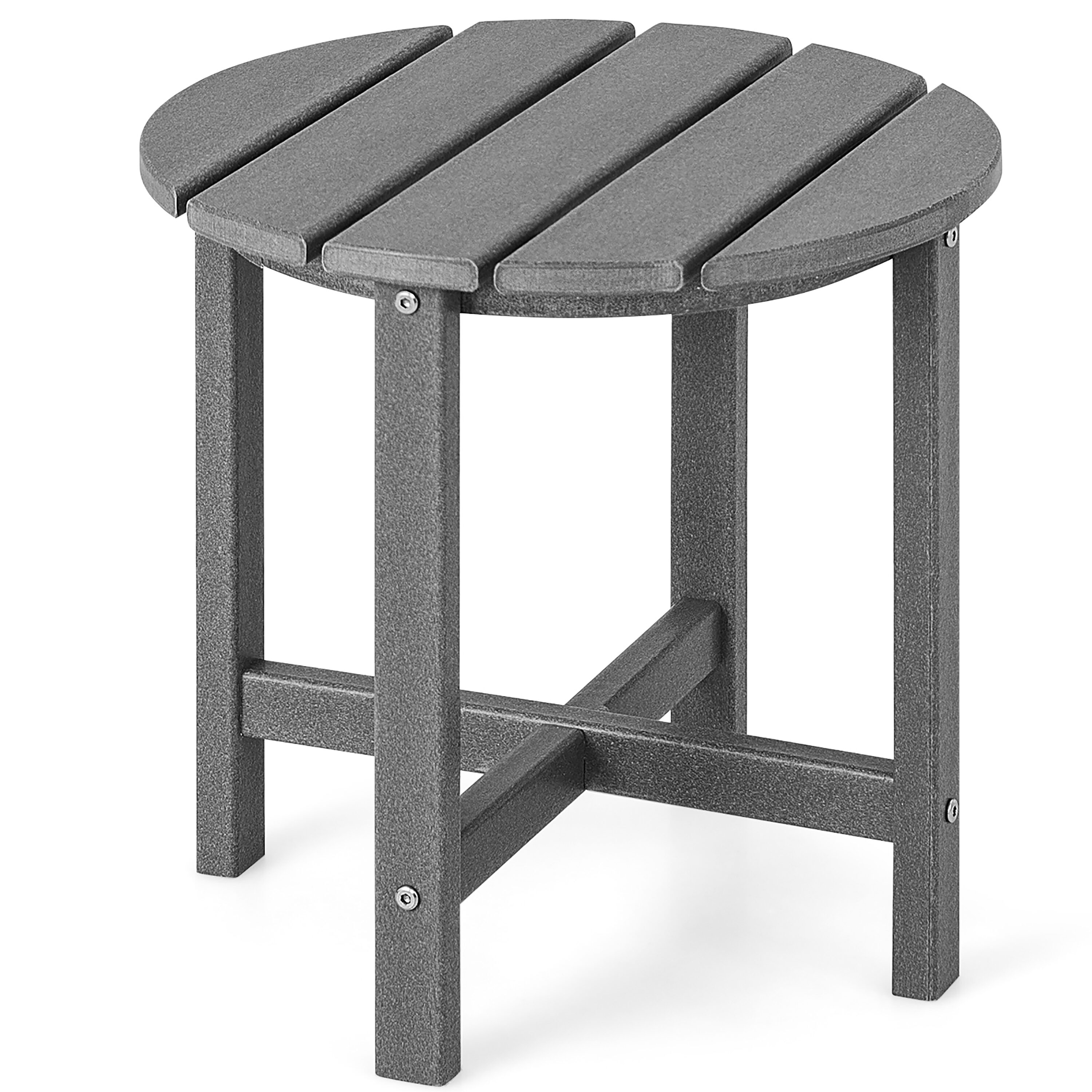 Costway NP10940GR Round Outdoor End Table 18-in W x 18-in L