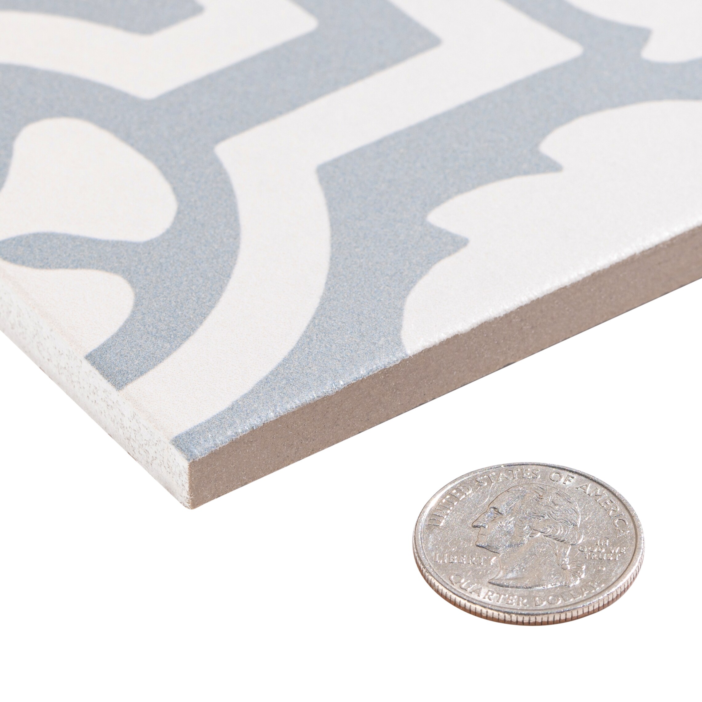 Bliss Beaux Blue and White Matte Porcelain Square Tile