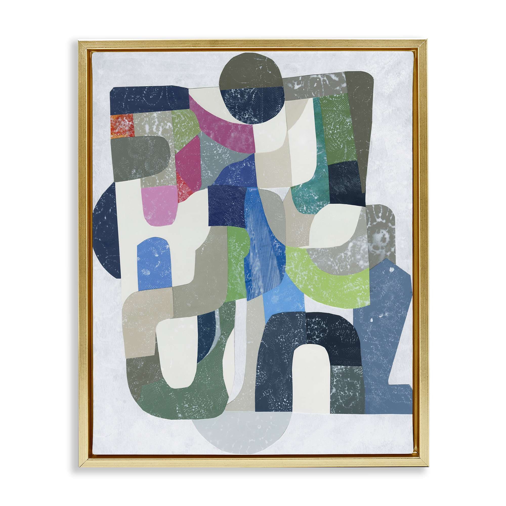 Stupell Industries BS-401-FFG-16X20 Retro Geometrics on Grey Floating Frame design by Coco Good