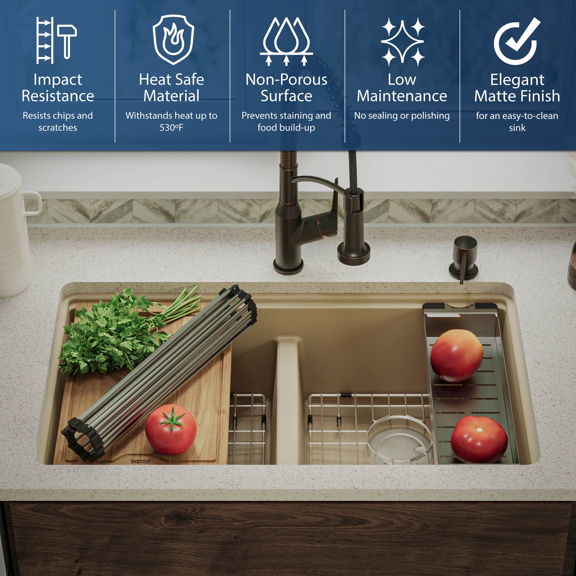 Karran QUWS-880-BI Kitchen-Sinks - View #3