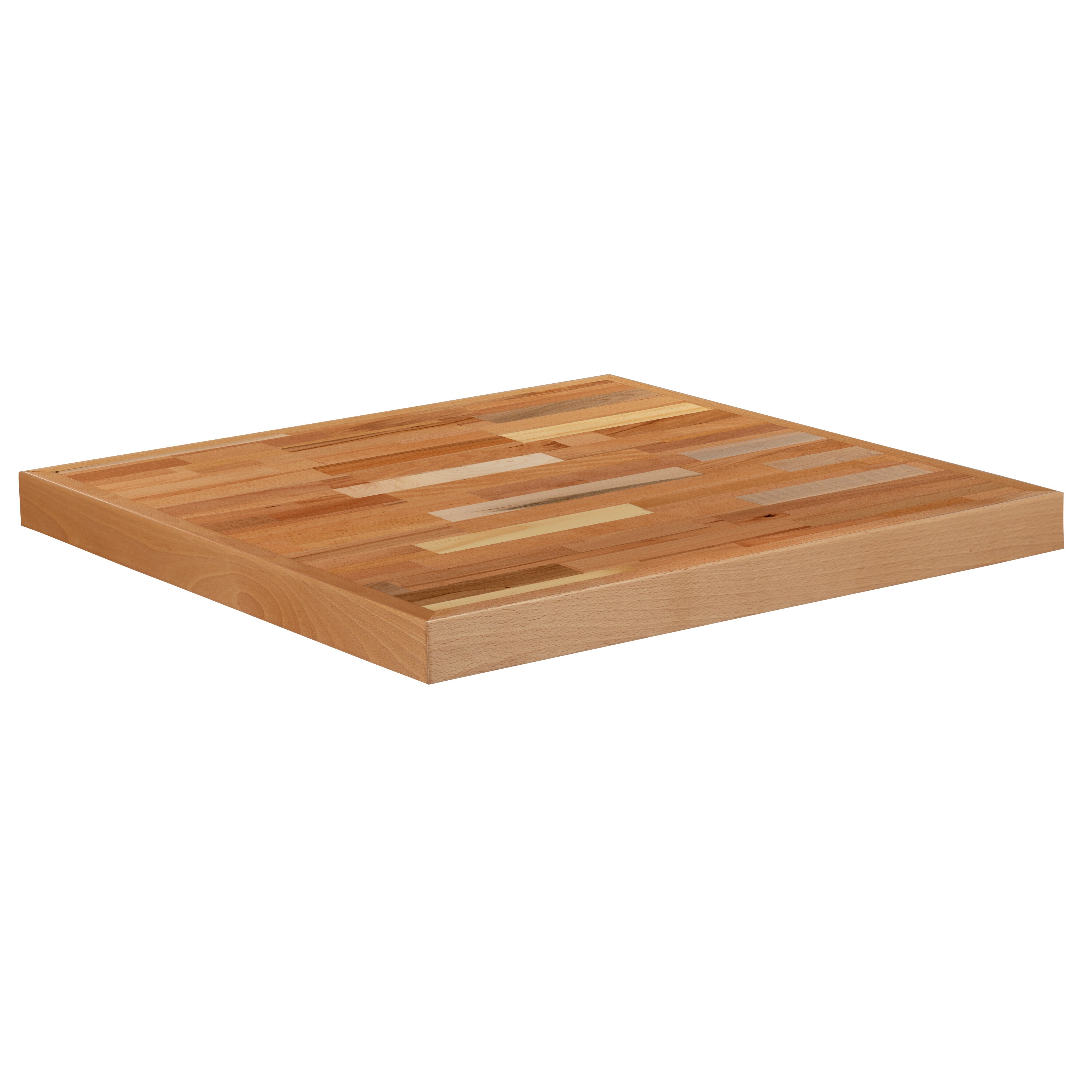 Flash Furniture 889142938415 Natural Rustic Counter Table, Wood with Wood Pedestal Base 24-in L x 2-in H