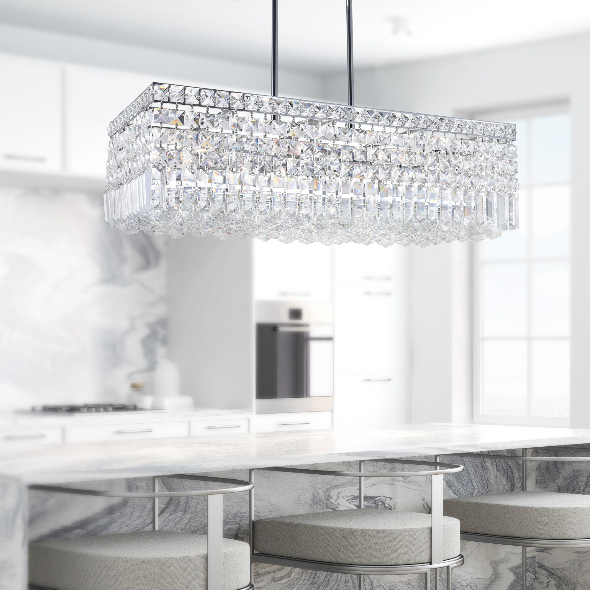 CWI Lighting 8030P26C-RC Colosseum 8 -Light Chrome Traditional Crystal For Use in Bathrooms, Bedrooms, Dining Rooms, Foyers, Kitchens, Living Rooms Chandelier