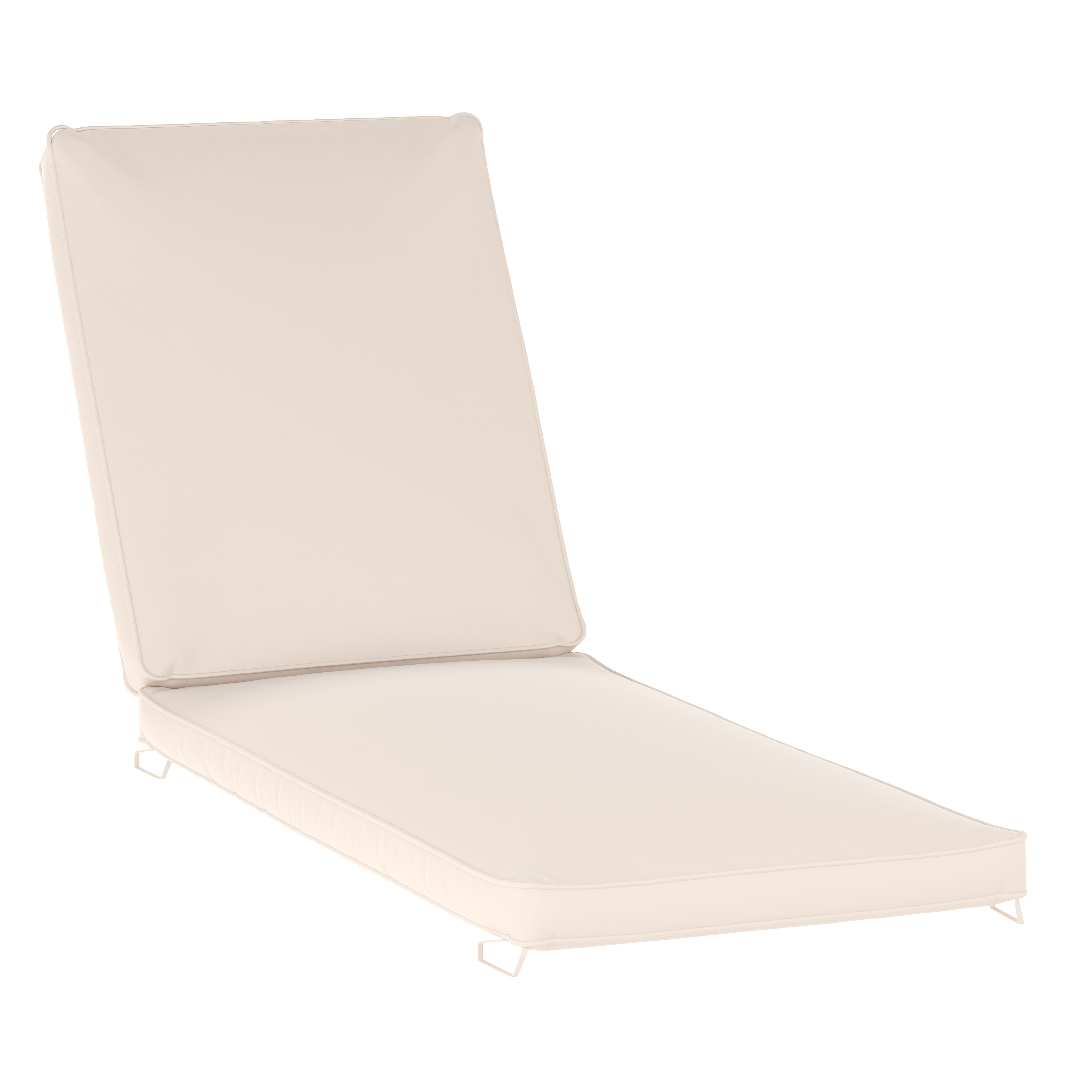 Merrick Lane 196861153129 Edessa Beige Outdoor Patio Water-Resistant Chaise Lounge Cushion with 3-in Foam Layer