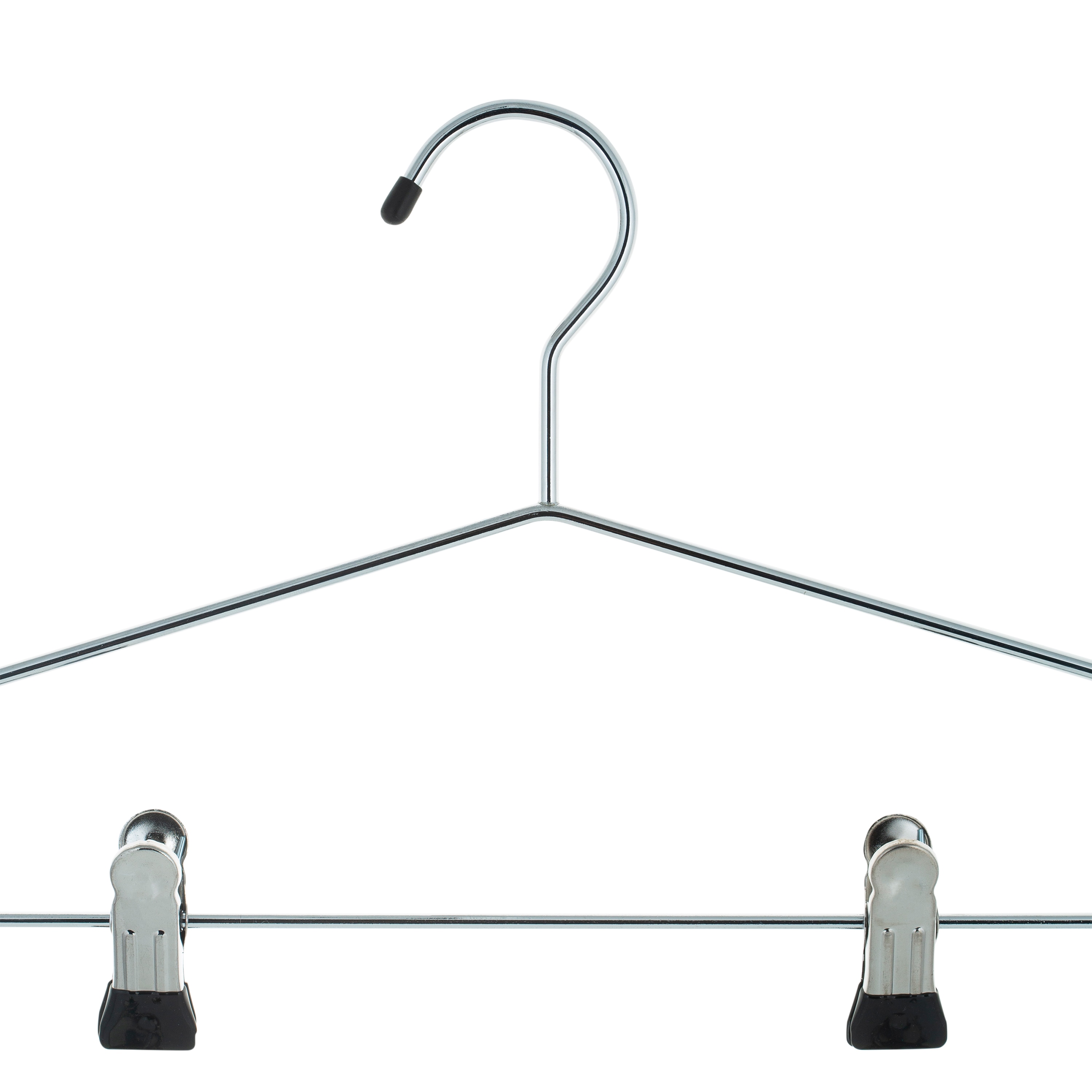 Metal Suit Hanger with Chrome Pant Clips