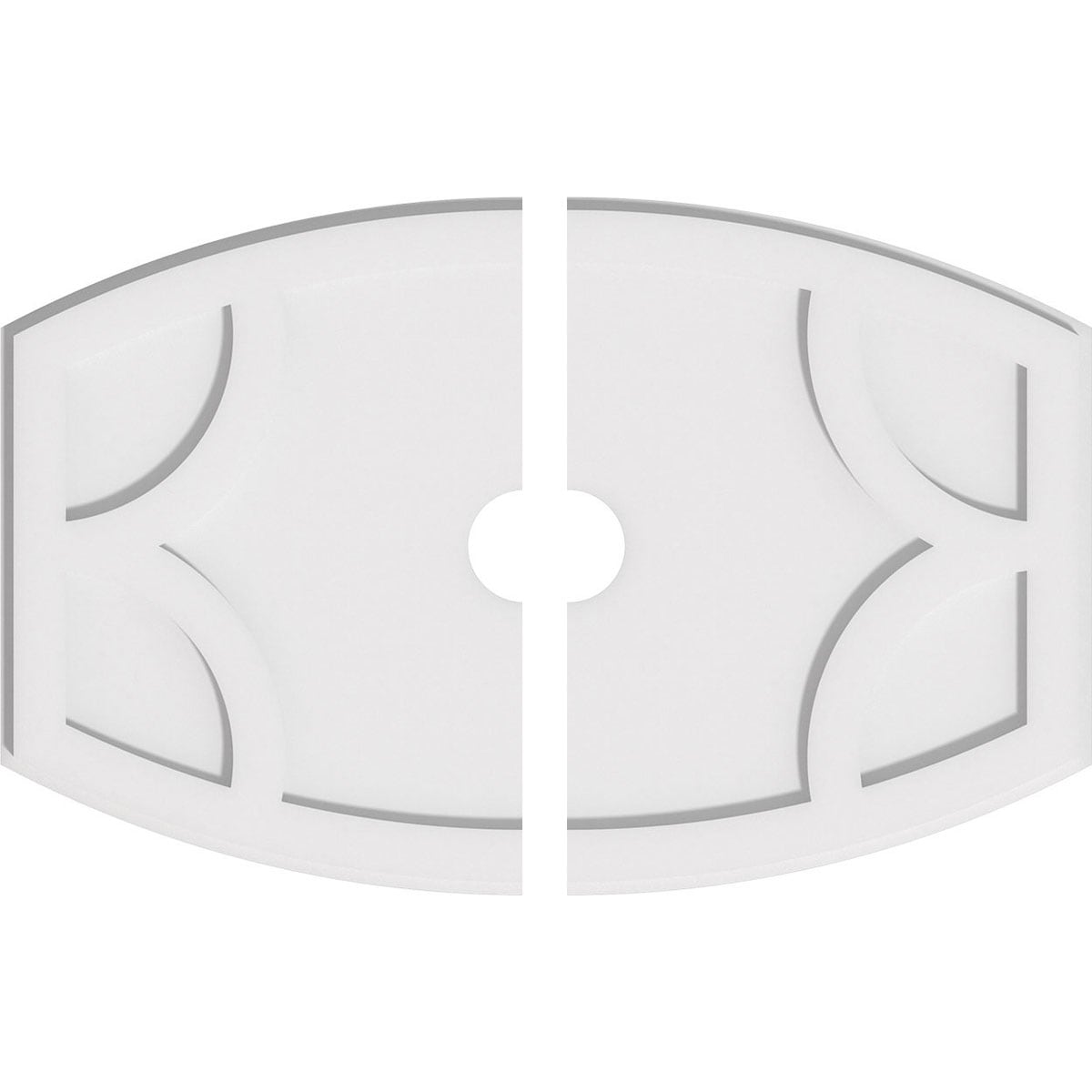 Ekena Millwork CMP28X18KY2-03000 Kailey 28-in W x 18.625-in L Contemporary White PVC Split Ceiling Medallion
