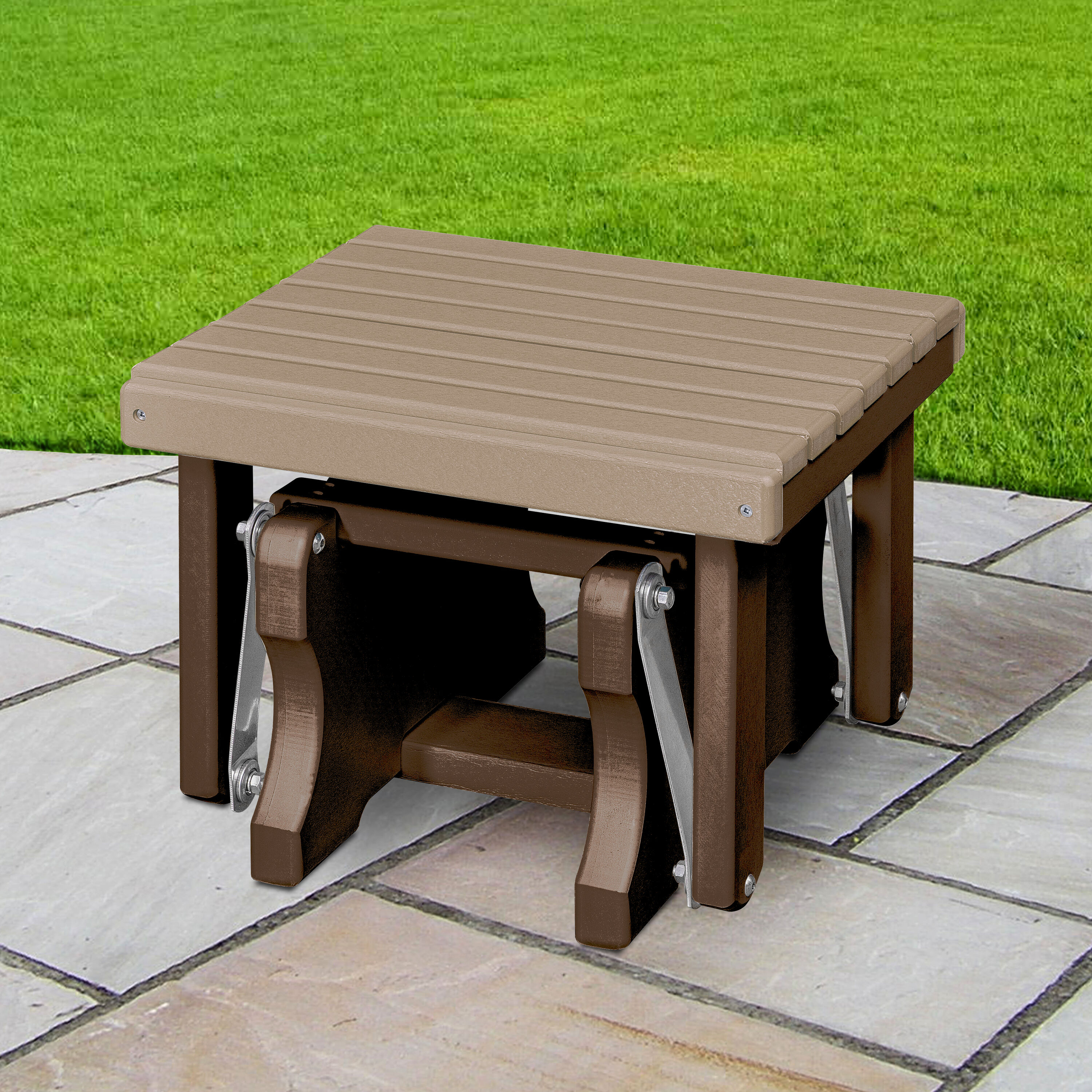 American Furniture Classics 601WWTB Adirondack Brown HDPE Ottoman
