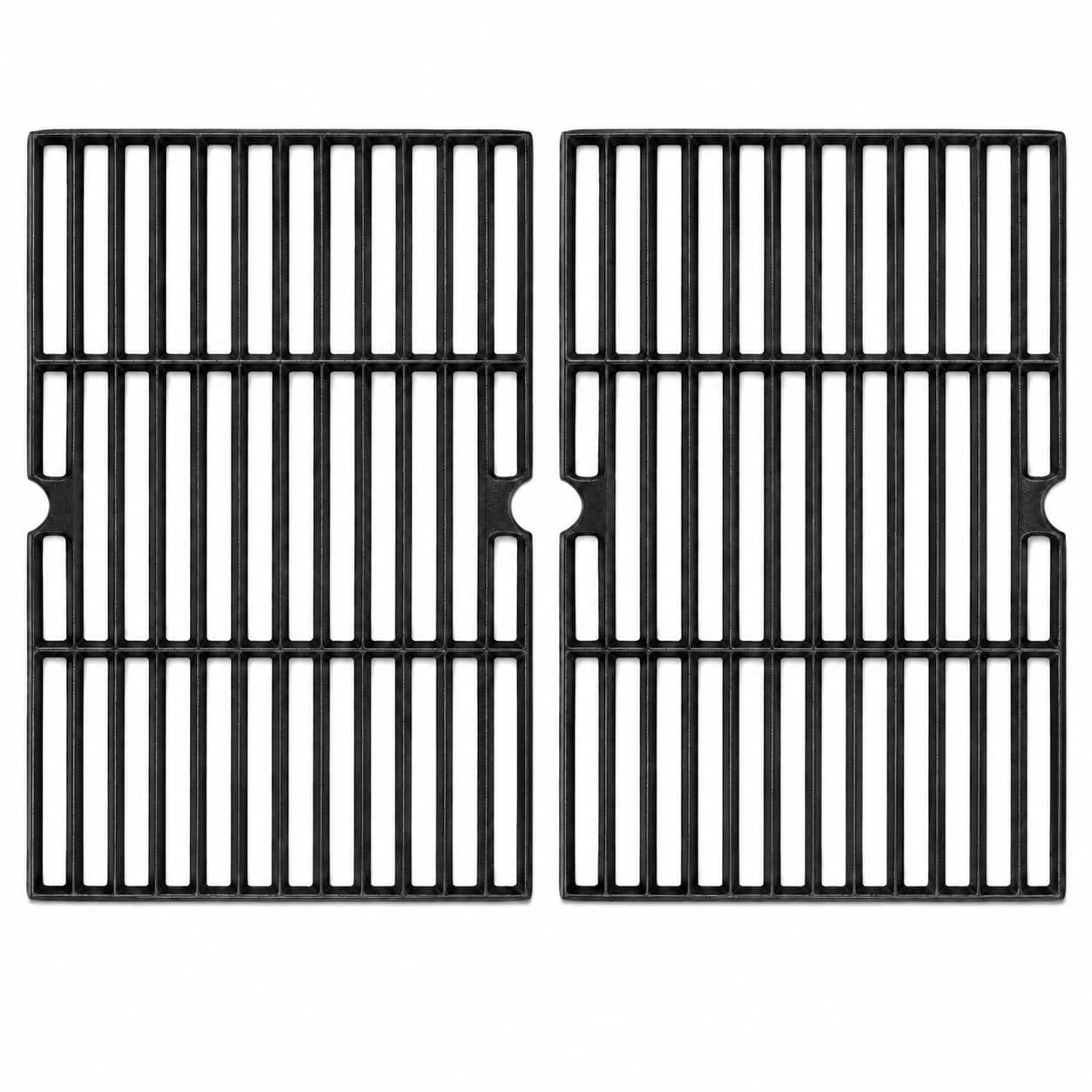 JVFCXXV  Cast Iron Grill Cooking Grates for Dyna Glo and Blue Rhino 2 Burner Propane Gas Grills Durable Heat Retaining Grill Grid Replacement