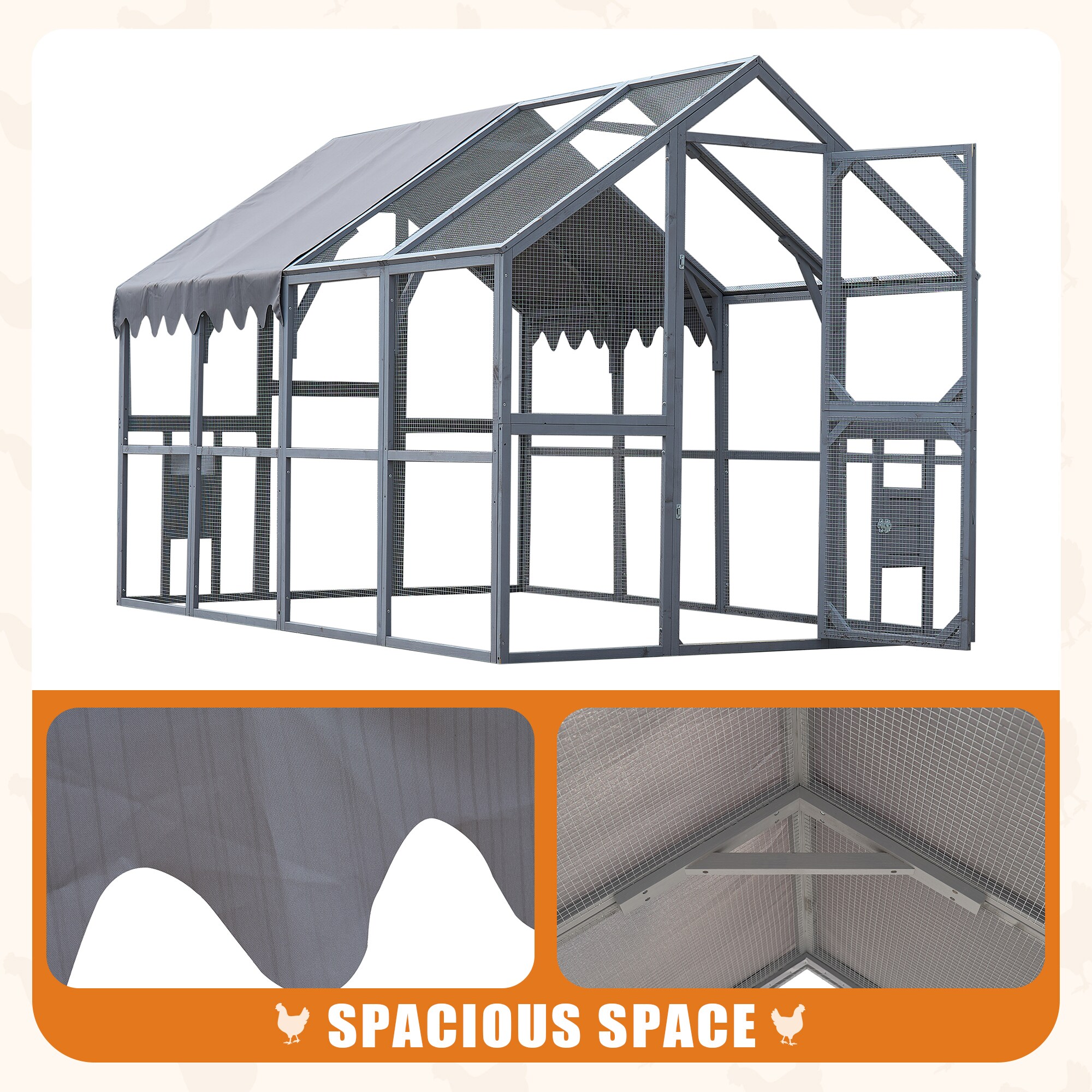 Kahomvis QCL-QPW835-005 Chicken-Coops-Rabbit-Hutches - View #7
