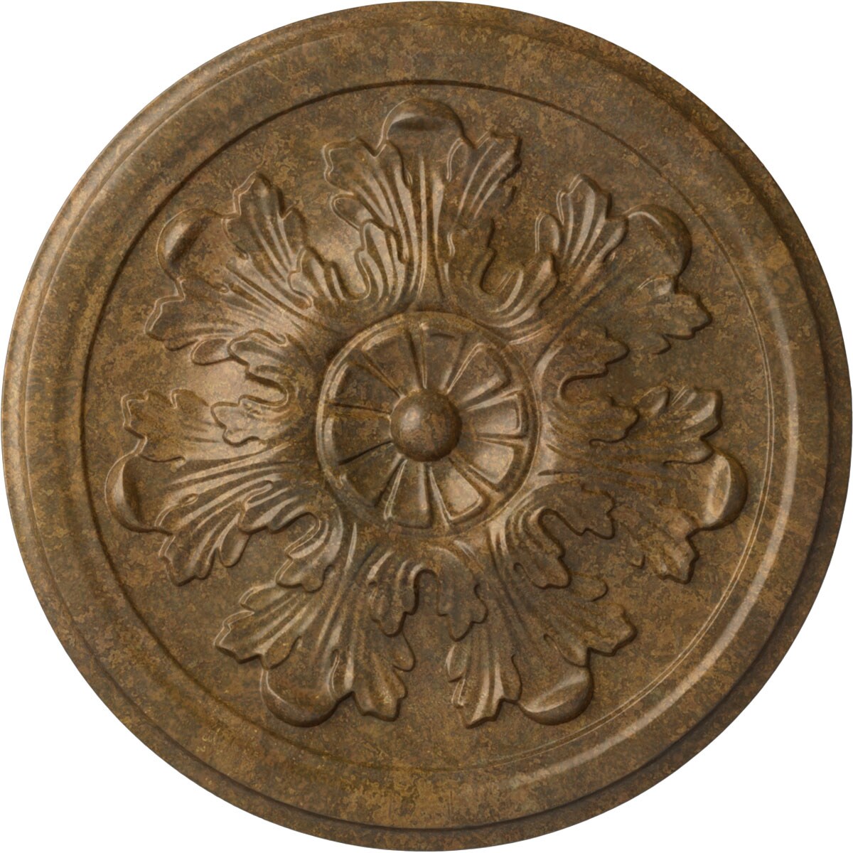 Ekena Millwork CM12LERZS Legacy Acanthus 12.75-in W x 12.75-in L Painted Rubbed Bronze Polyurethane Whole Ceiling Medallion