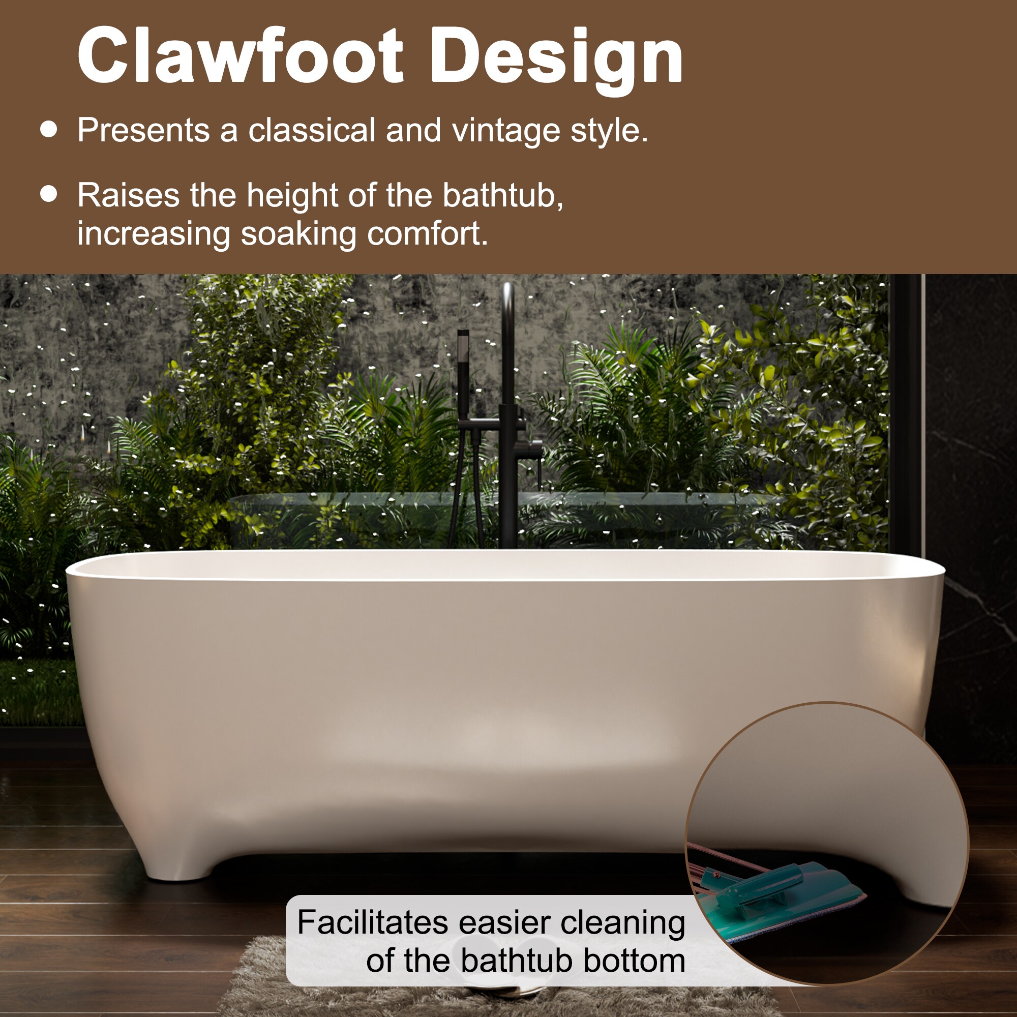 Clihome BLBR06003S67MW bathtubs - View #6