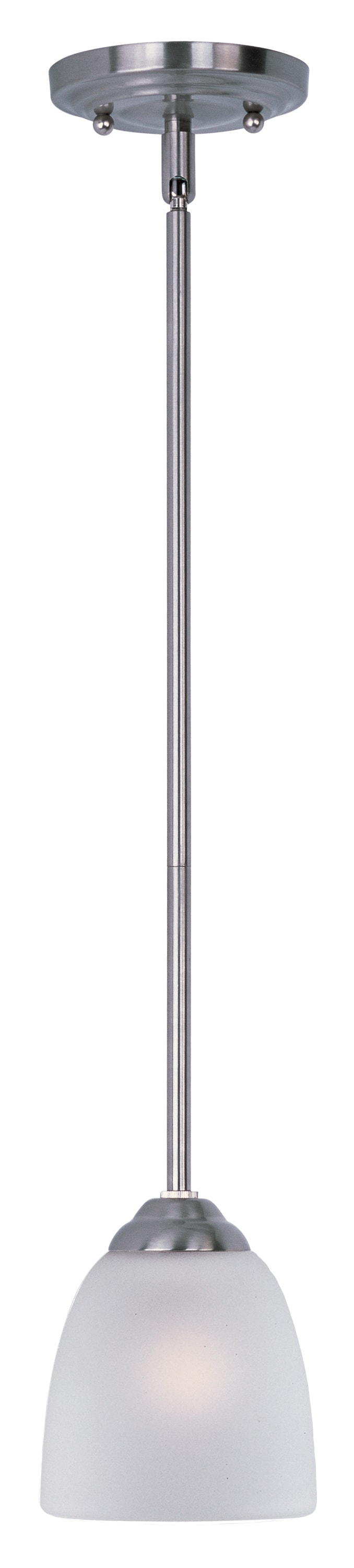 Maxim Lighting 92061FTSN Stefan Satin Nickel Modern/contemporary Frosted glass Dome Mini Hanging Pendant light
