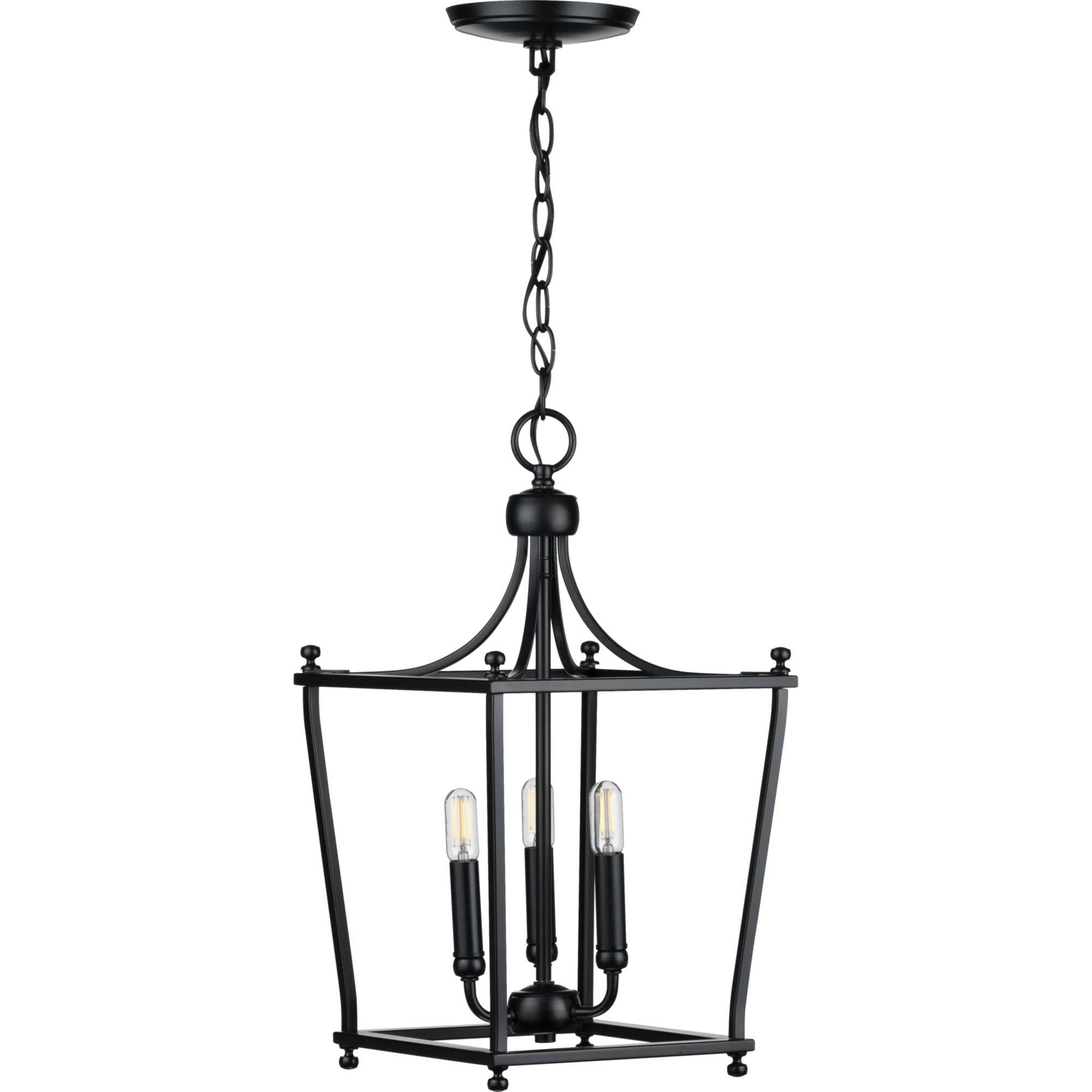 Parkhurst Matte Black 3-Light Steel Lantern Pendant
