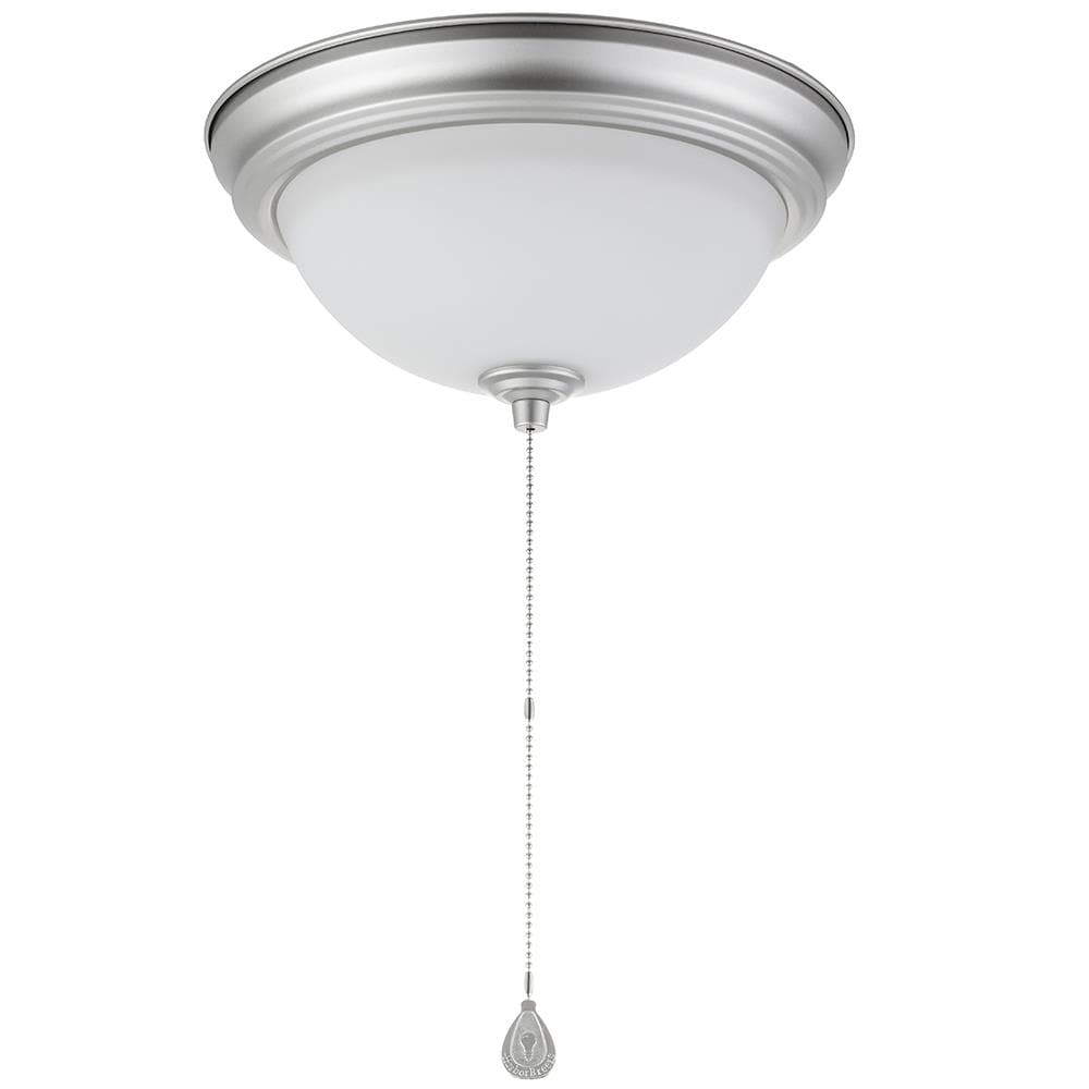Project Source 42108 2-Light 11-in Brushed Nickel Flush Mount Light