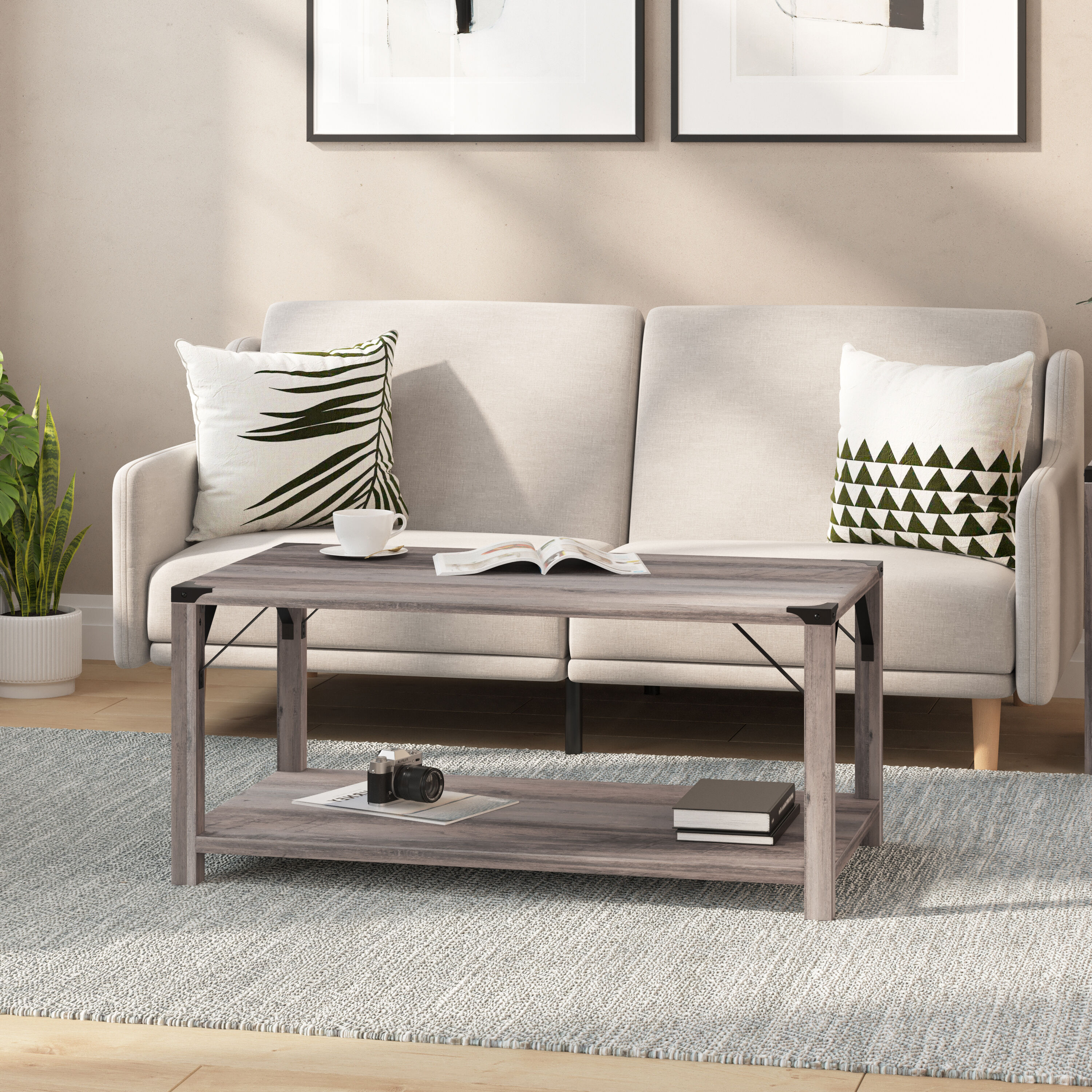 Taylor & Logan 196861091872 Willard Gray Rustic Coffee Table