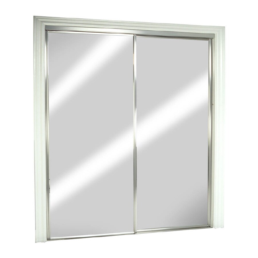 RELIABILT 48-in X 80-in Glass Prefinished Mirror Sliding Door Hardware ...