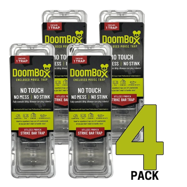 DoomBox Enclosed Mouse Traps, Indoor/Outdoor, Odorless, Safer For  Kids/Pets/Plants, 4-Pack, Tunnel Trap in the Animal & Rodent Control  department at