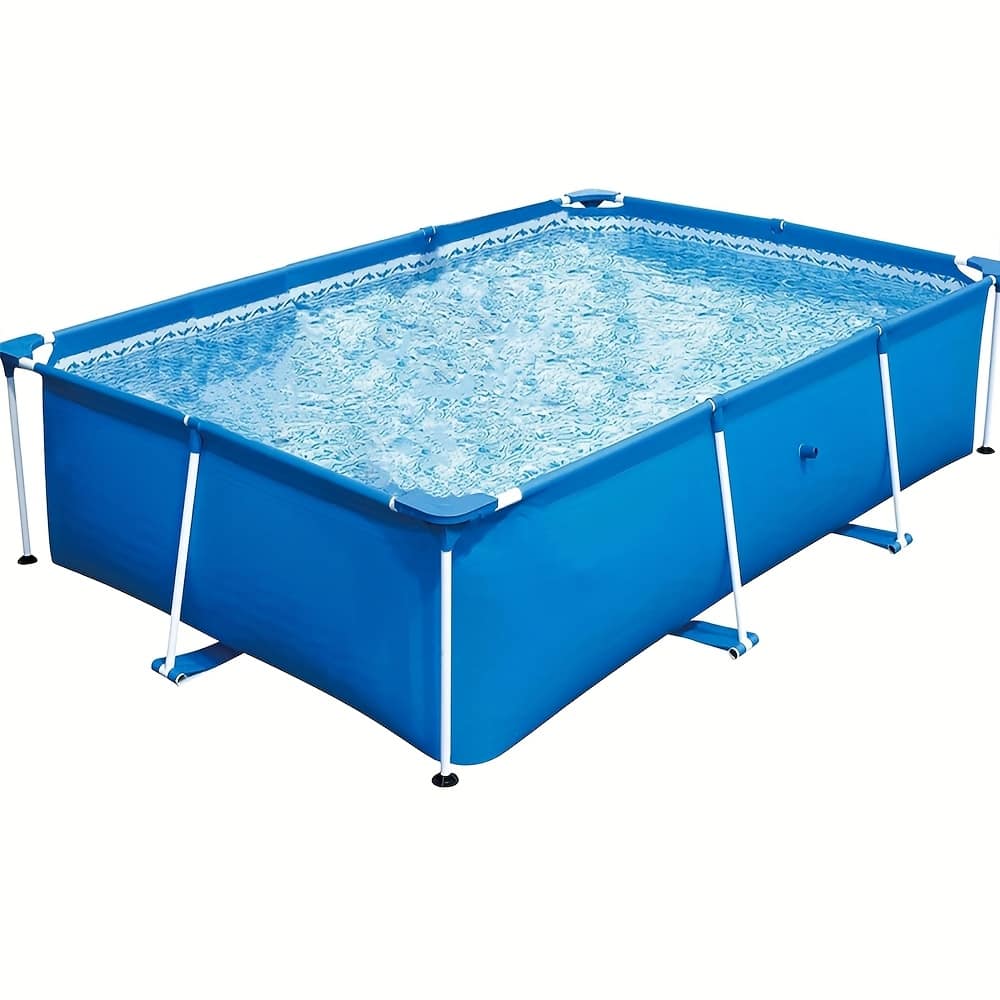 Qeetex GWPHO-0XZK6RN1 118x 79 x 26 inch Rectangular Frame Pool Outdoor Backyard Above Ground Swimming Pool