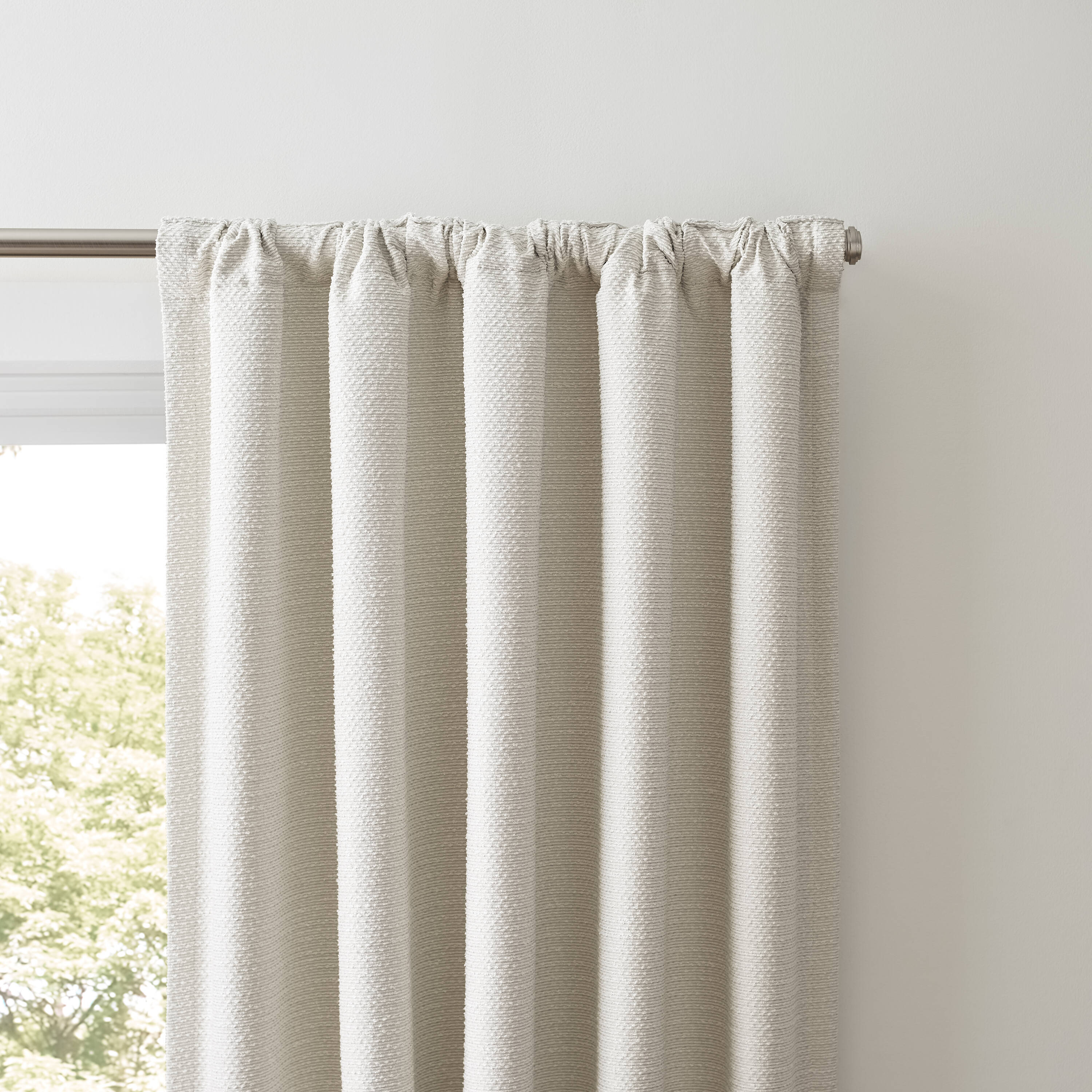 Origin 21 84-in Ivory Blackout Thermal Lined Back Tab Single Curtain Panel  in the Curtains & Drapes department at | Thermovorhänge
