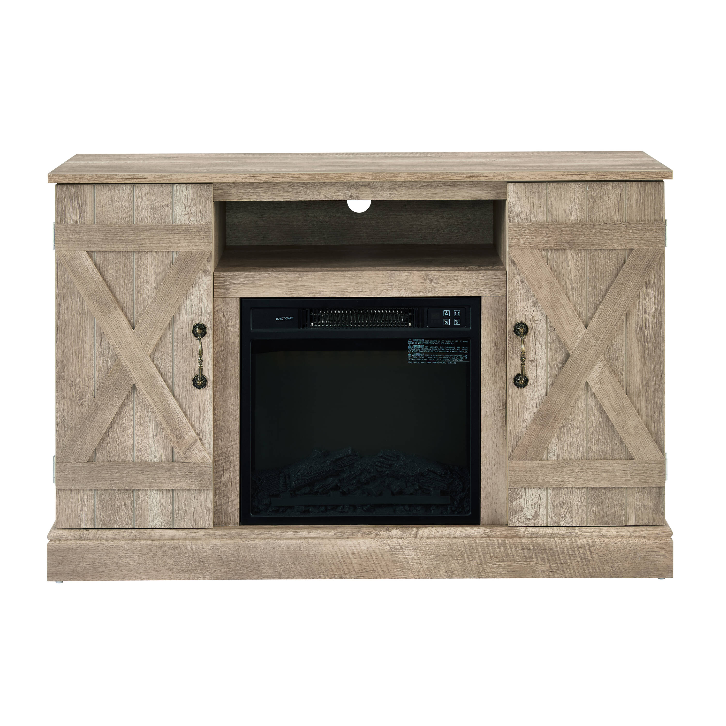 Maocao Hoom FZ55NUJ 47-in W Natural TV Stand with LED Flat wall Electric Fireplace with Remote Control Included