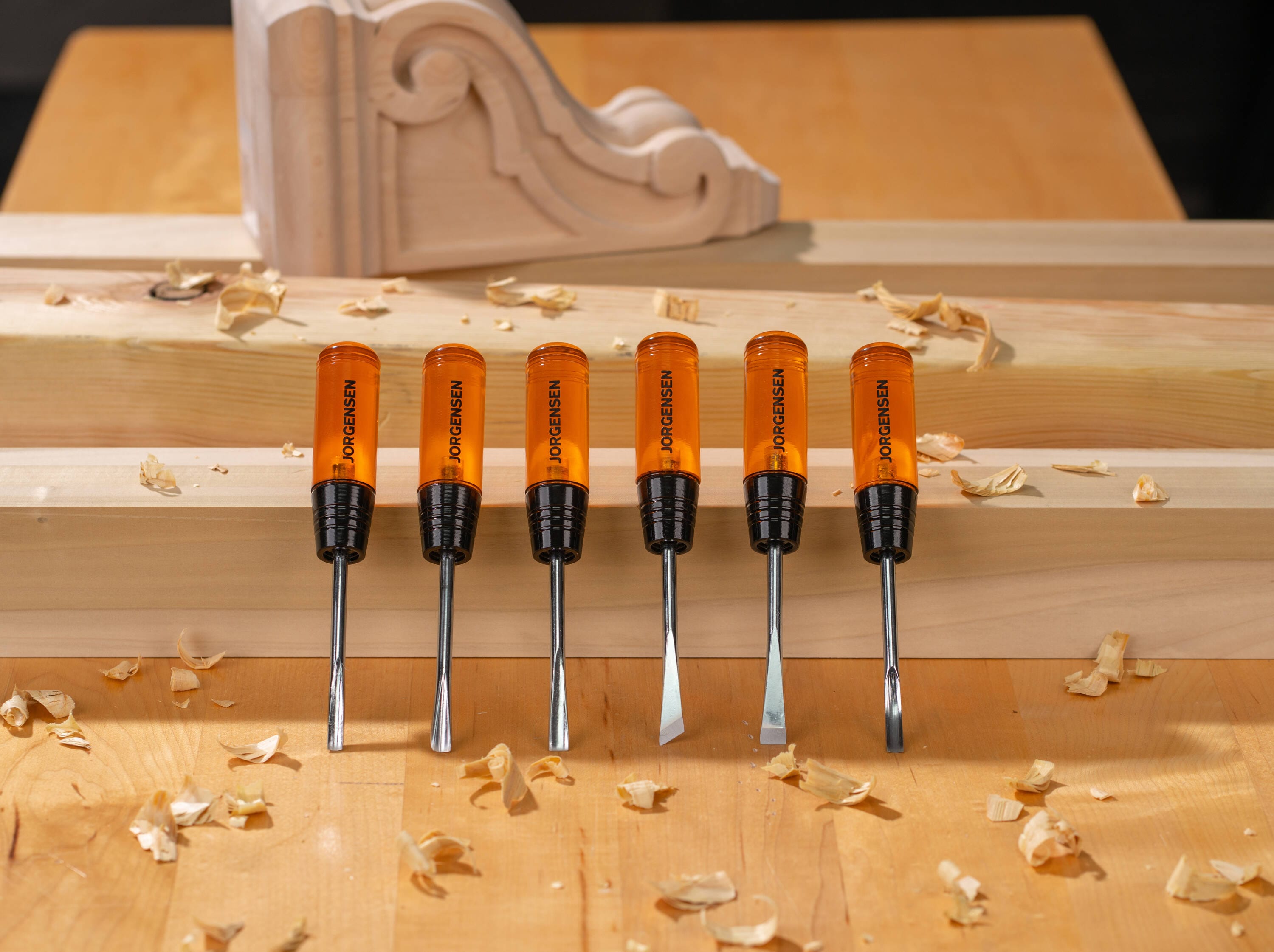Buck Bros. 74750 5 Piece Comfort Grip Wood Chisel Set – ¼, ½, ¾, 1