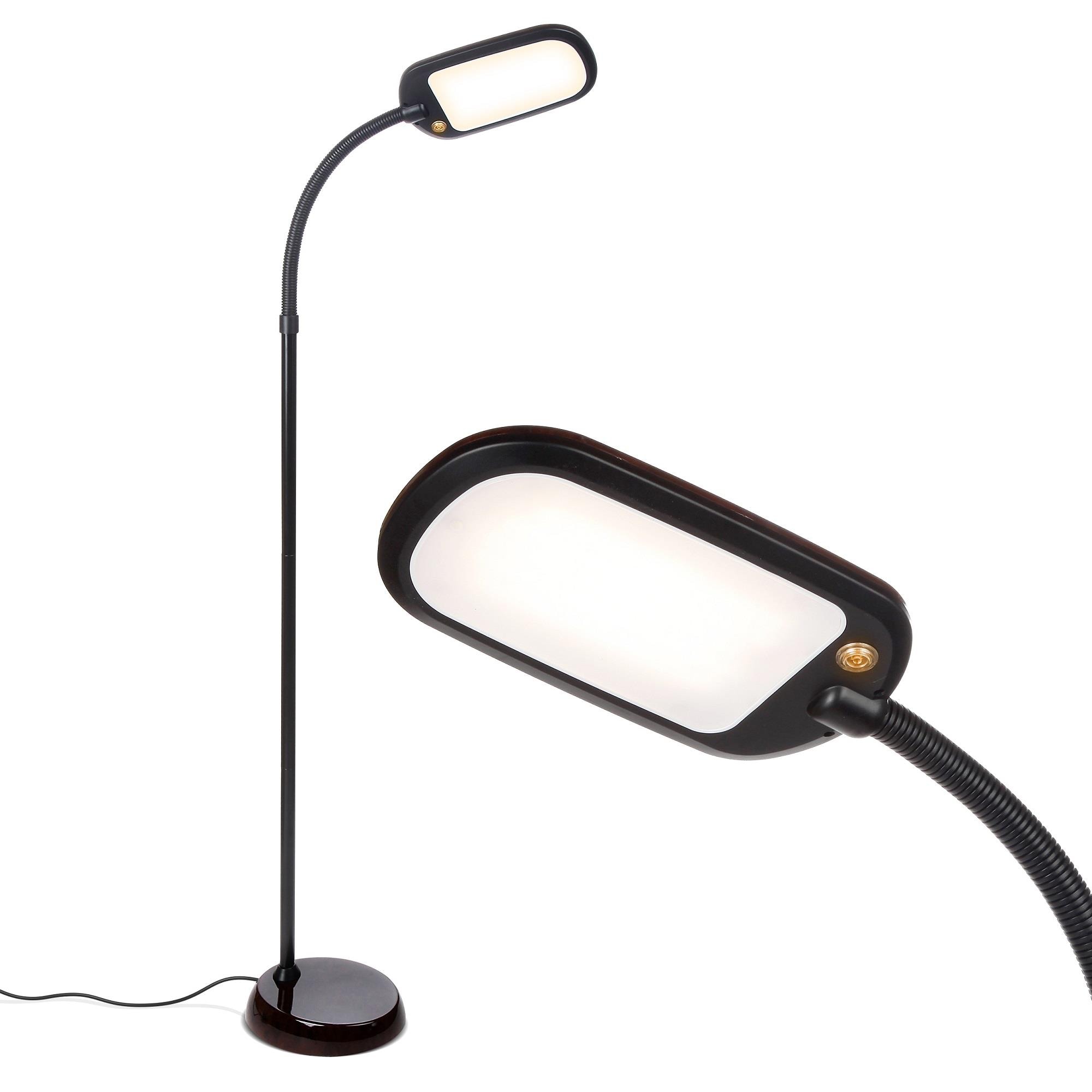 Adjustable Havana Brown LED Floor Lamp for Kids' Reading and Crafts