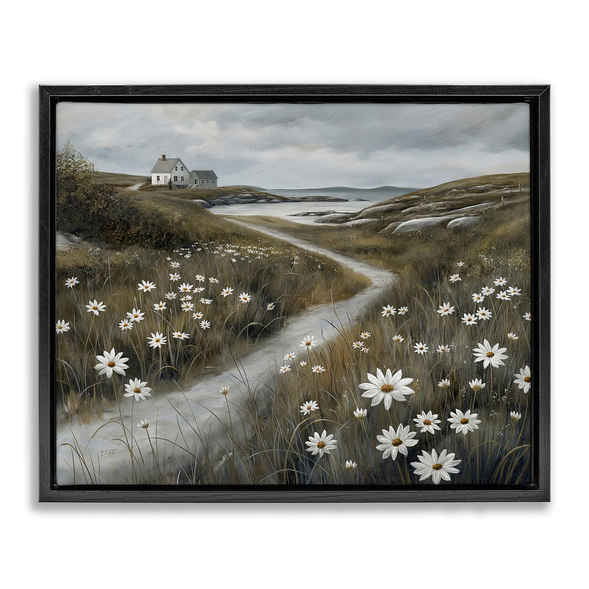 Stupell Industries BT-392-FFB-24X30 Serene Coastal Cottage Path Floating Frame design by Imagine It Images
